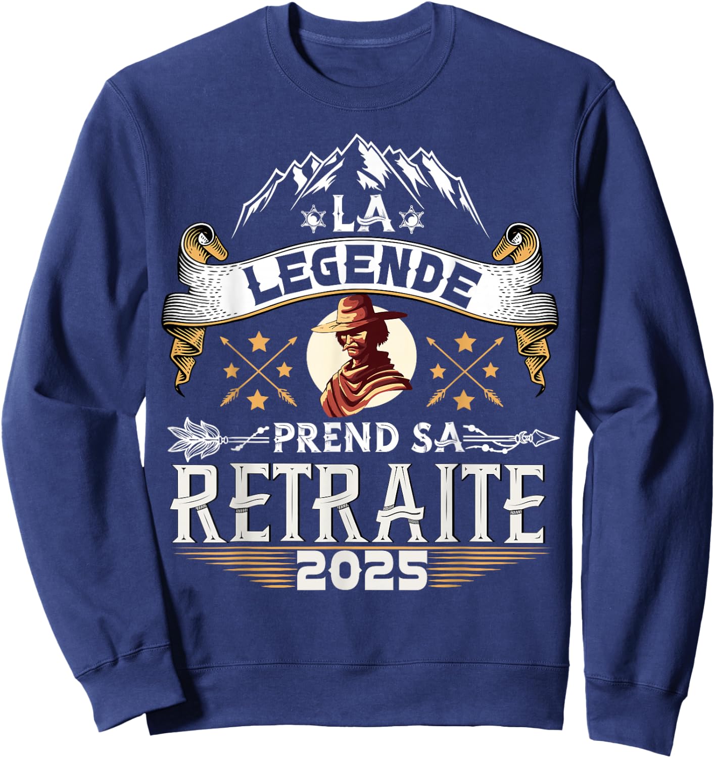 La Légende Retires 2025 Man Humor Original , Black, S Sweatshirt - Sweatshirt | Navy