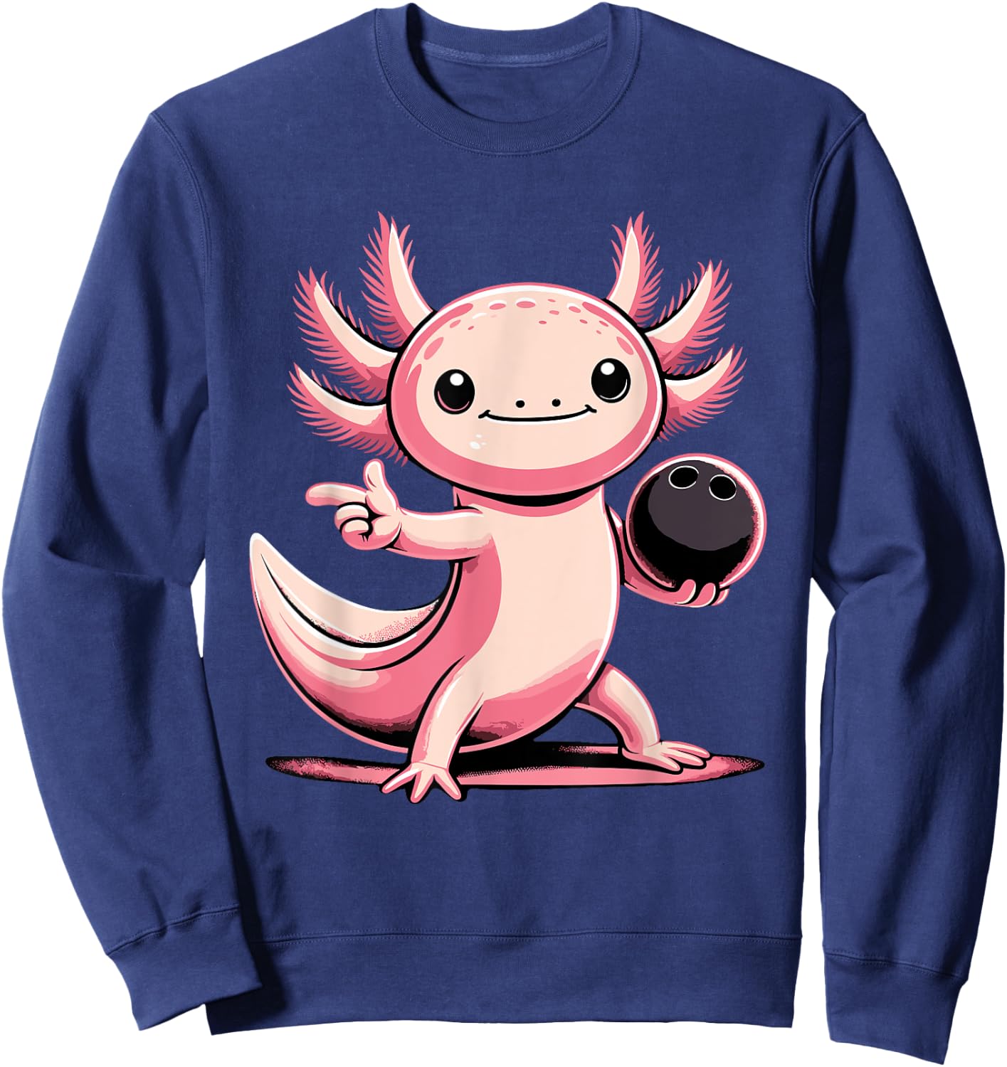 Funny Axolotl Bowling Player Bowler Bowl Sports Sweatshirt - Sweatshirt | Navy