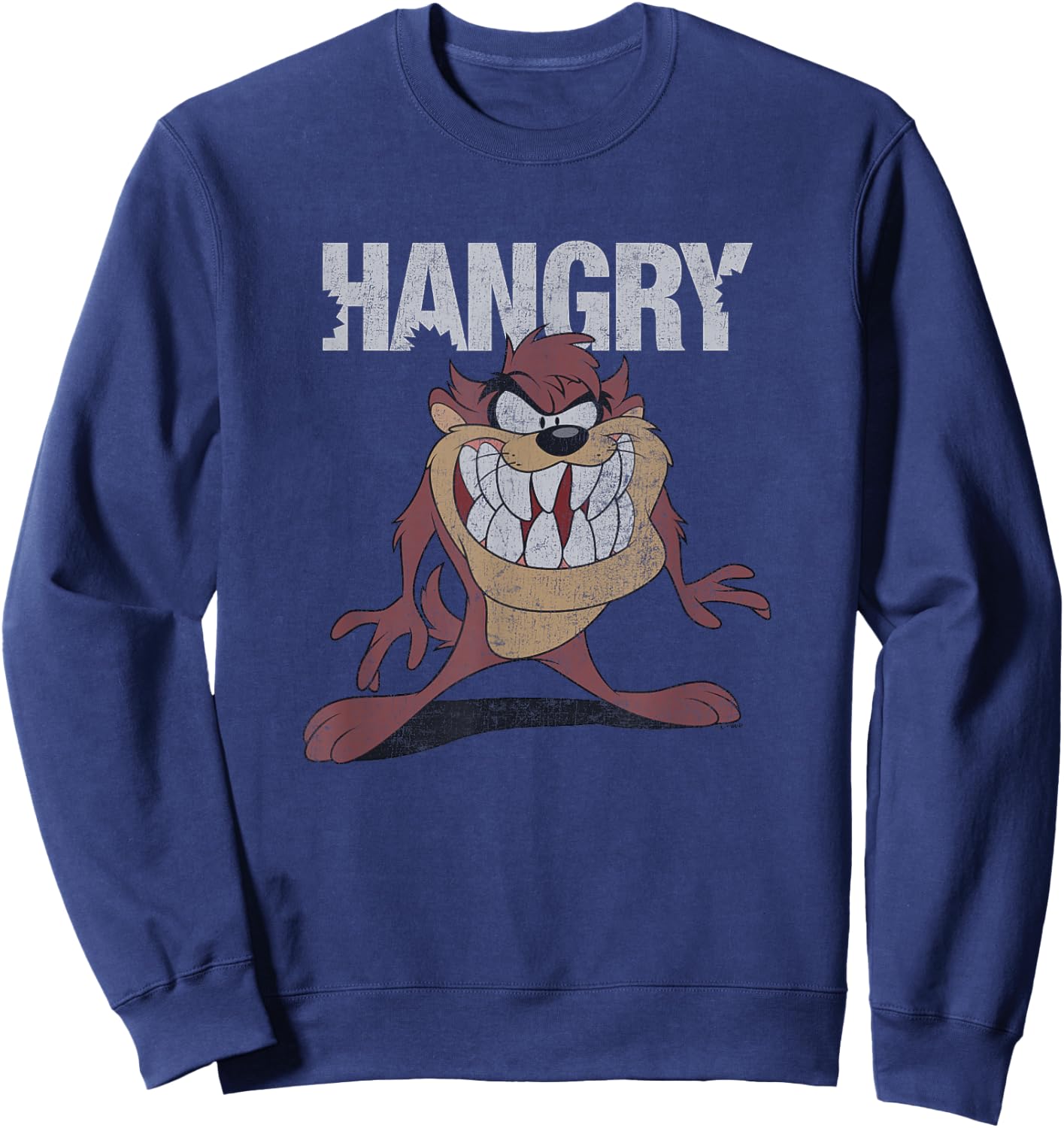 Looney Tunes Hangry Tasmanian Devil Big Chest Retro Portrait Sweatshirt - Sweatshirt | Navy