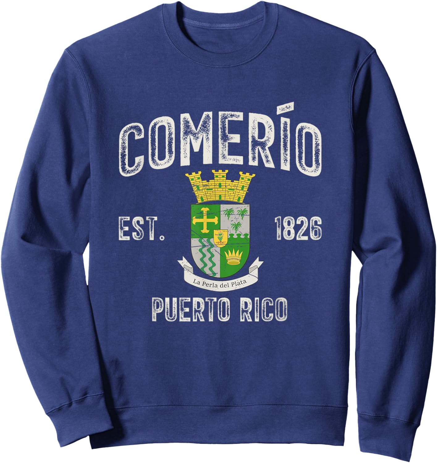 Comerío City In Puerto Rico Est 1826, Comerío Armorial Sweatshirt - Sweatshirt | Navy
