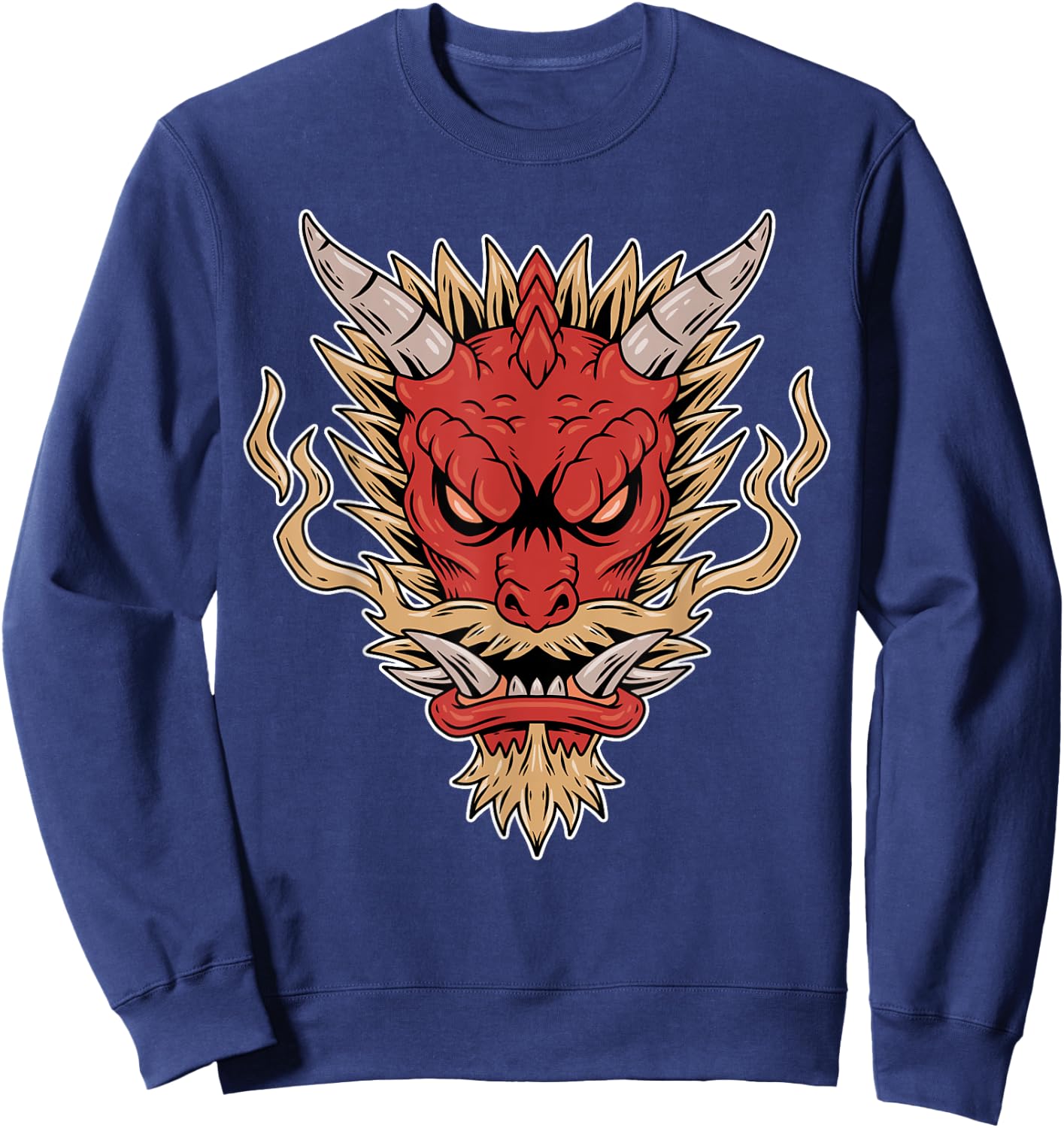 Mythical Chinese Dragon Japanese Fantasy Sweatshirt - Sweatshirt | Navy