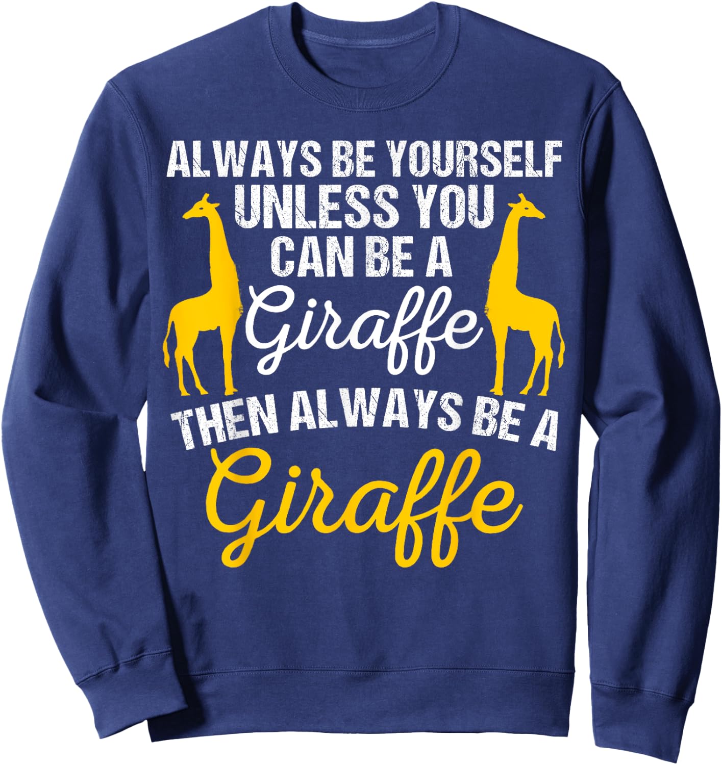 Cute Giraffe Design Women Adult Safari Giraffe Lover Sweatshirt - Sweatshirt | Navy