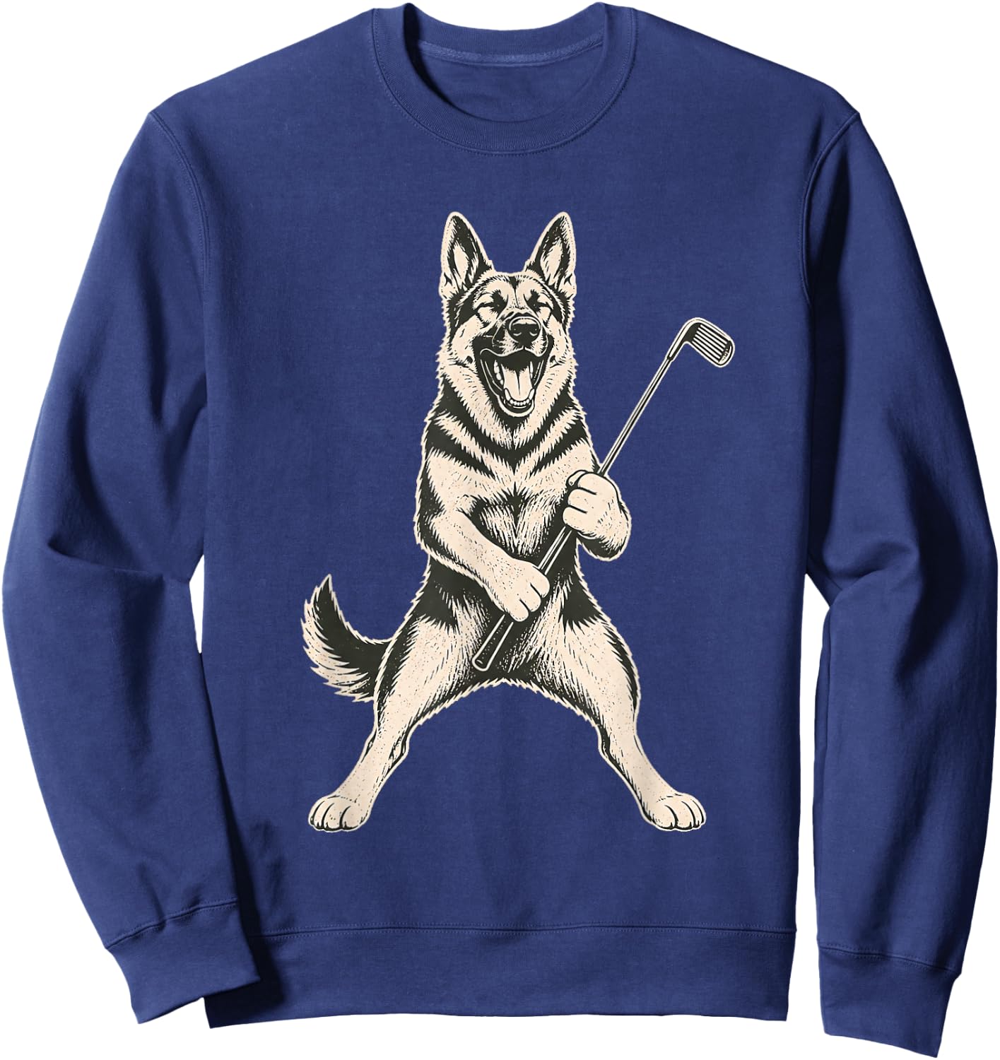 German Shepherd Golf Sports Vintage Dog Lover Sweatshirt - Sweatshirt | Navy