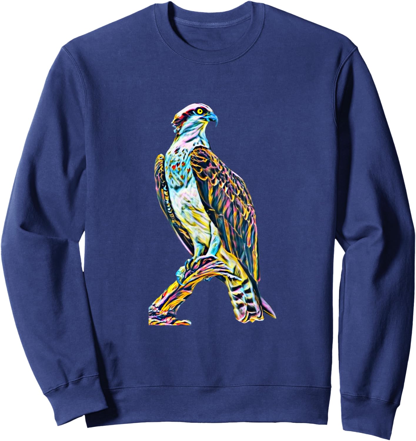 Hawk Bird of Prey Motif Beak Claws Birds colorful Falcon Sweatshirt - Sweatshirt | Navy