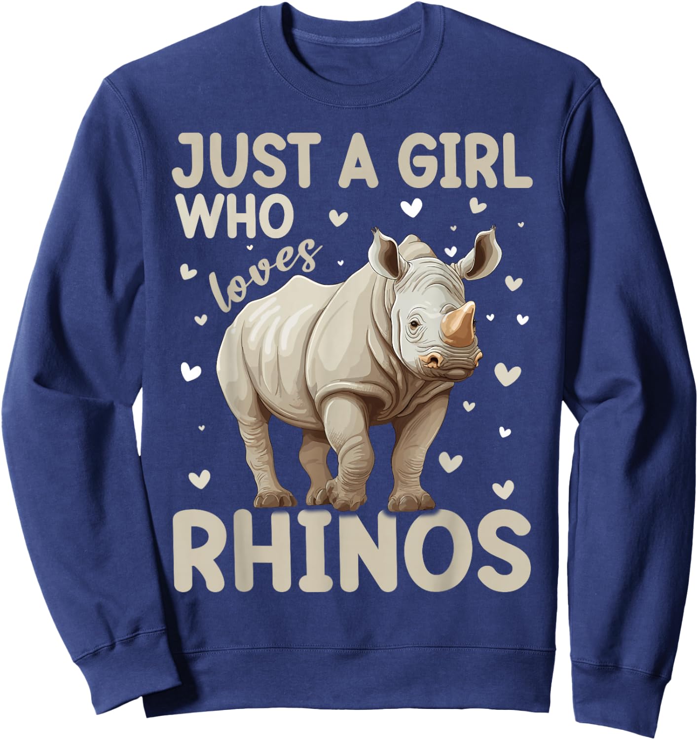 Just A Girl Who Loves Rhinos Women and Girls Sweatshirt - Sweatshirt | Navy