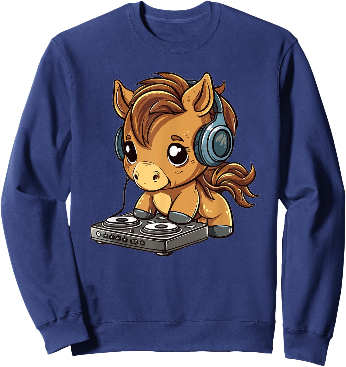 Cute Horse DJ Sweatshirt - Sweatshirt | Navy