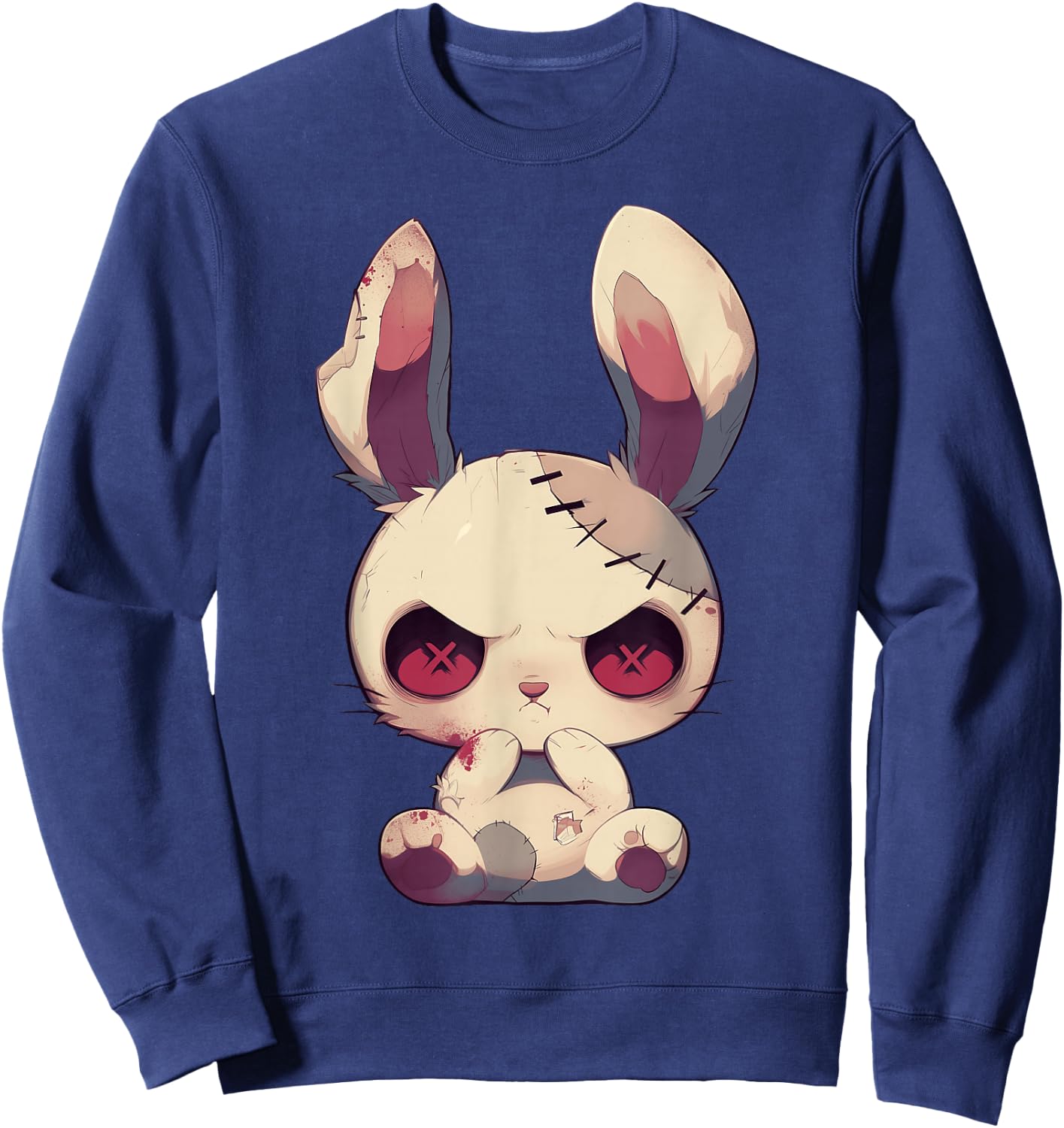 Cute Goth Bunny Doll Gothic Outfit Cute E-Girl Grunge Sweatshirt - Sweatshirt | Navy
