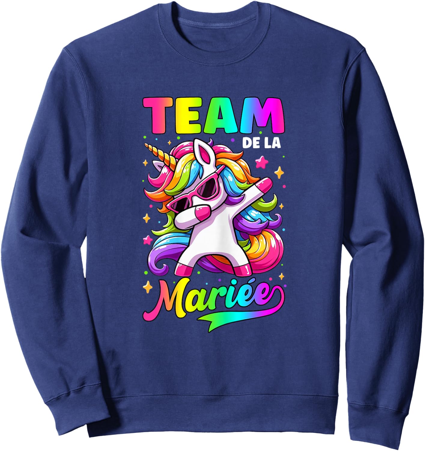 Funny Team Bride Evjf Femme Future Mariée Licorne , Black, Female X-Small Sweatshirt - Sweatshirt | Navy