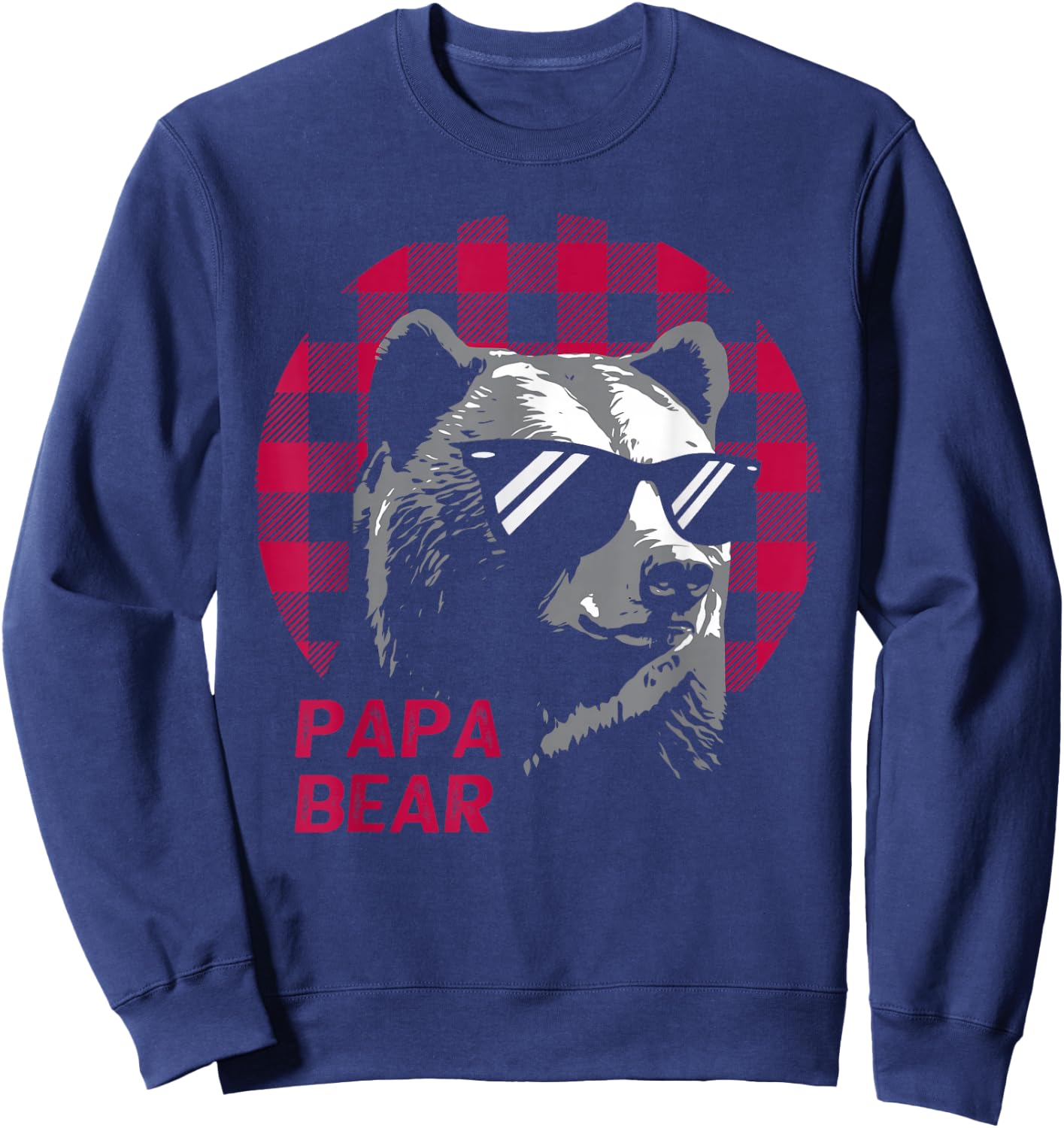 Papa Bear Pajama Red Buffalo Plaid Sweatshirt - Sweatshirt | Navy