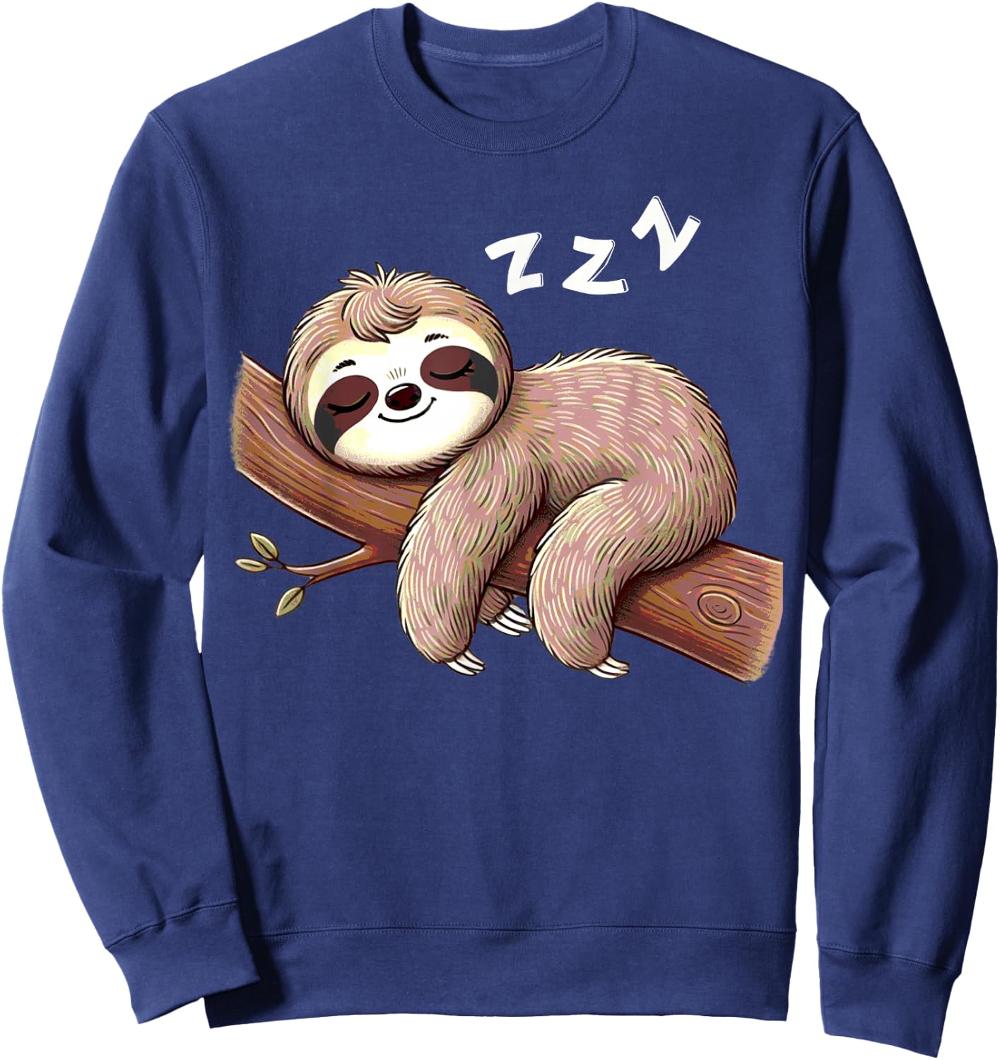 Funny Sloth Sleeping On Tree Branch Sleep Nap Lover Sweatshirt - Sweatshirt | Navy