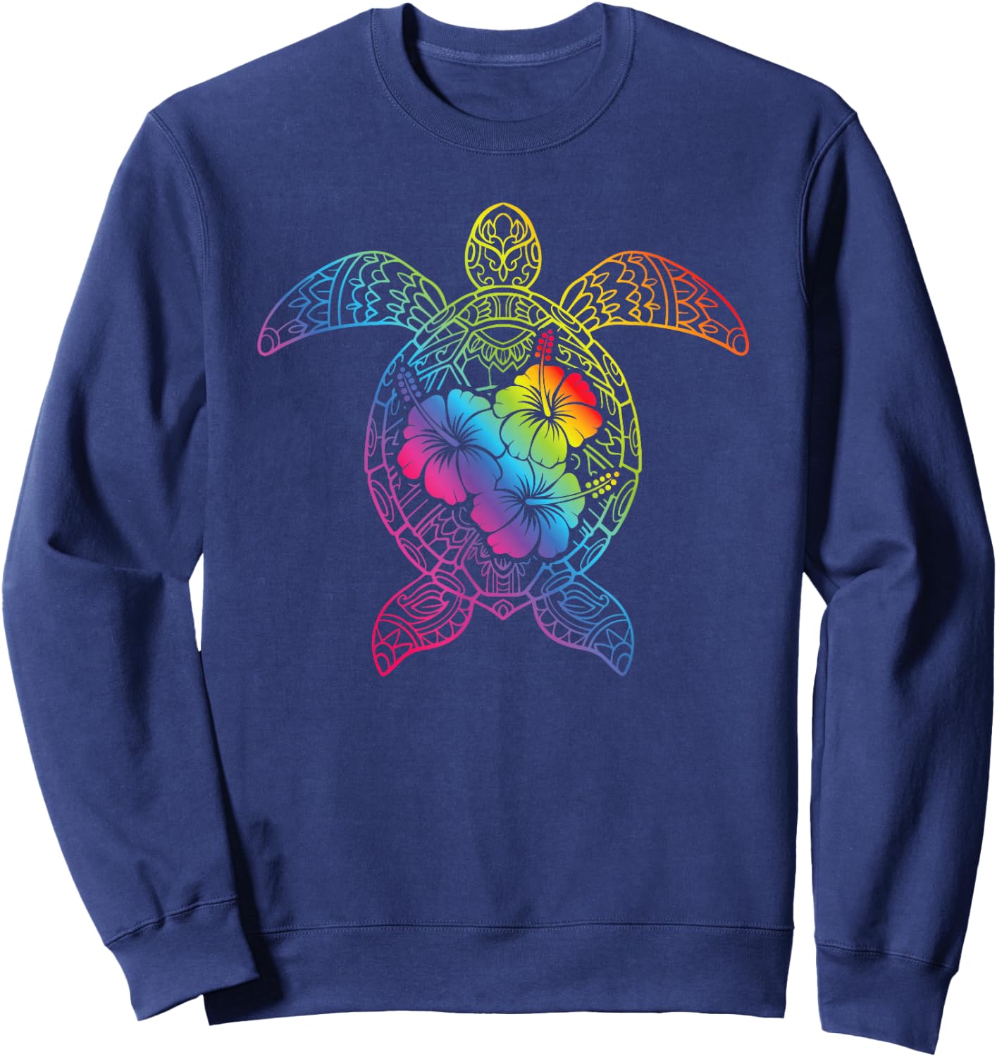 Meeresschildkröte Mandala Schildkröte Tropisches Hawaii Sweatshirt - Sweatshirt | Navy