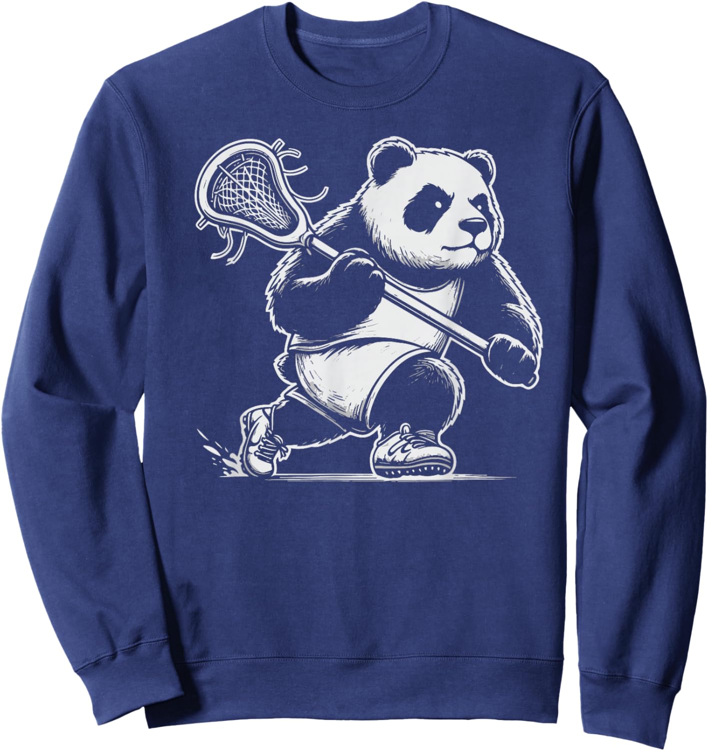 Awesome Panda Lacrosse Lax Dude Sweatshirt - Sweatshirt | Navy