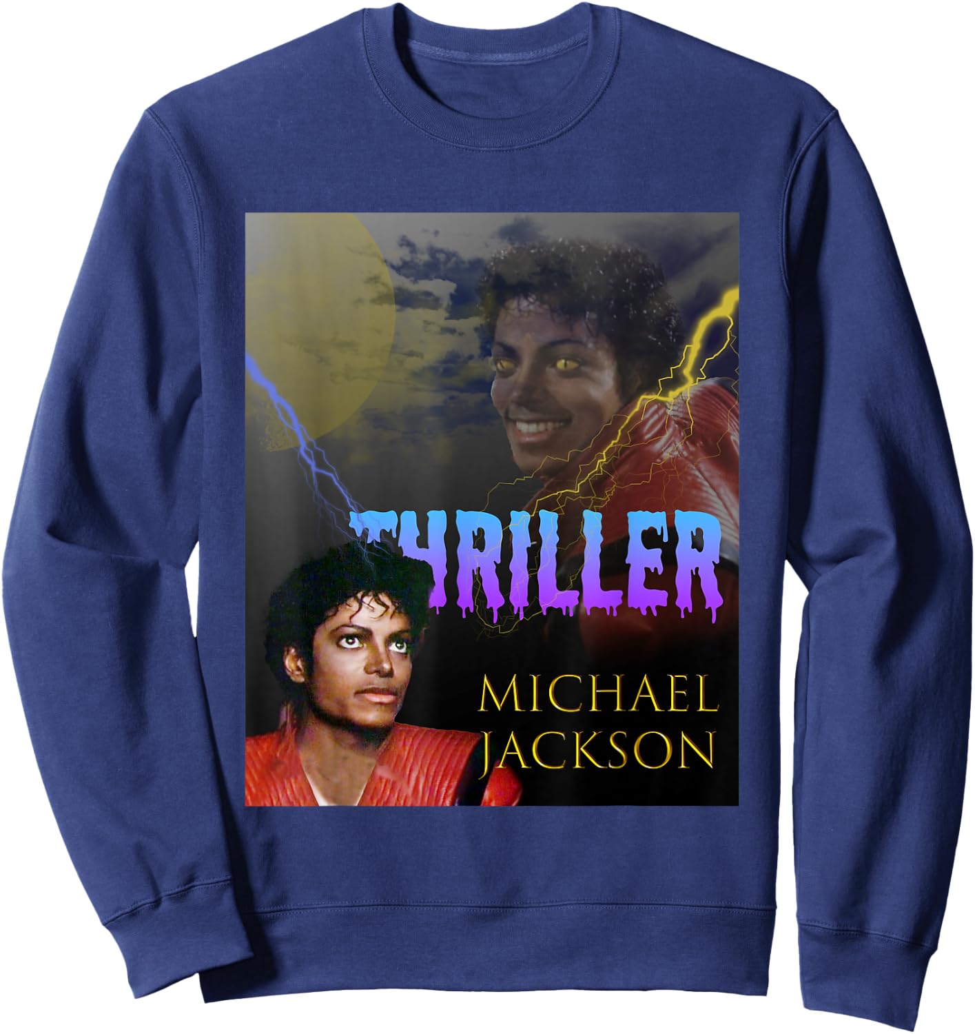The King of POP MJ-067_Thriller , Erwachsene, Michael Jackson Fans, Pop Culture Enthusiasts, Various Ages, Schwarz, S Sweatshirt - Sweatshirt | Navy