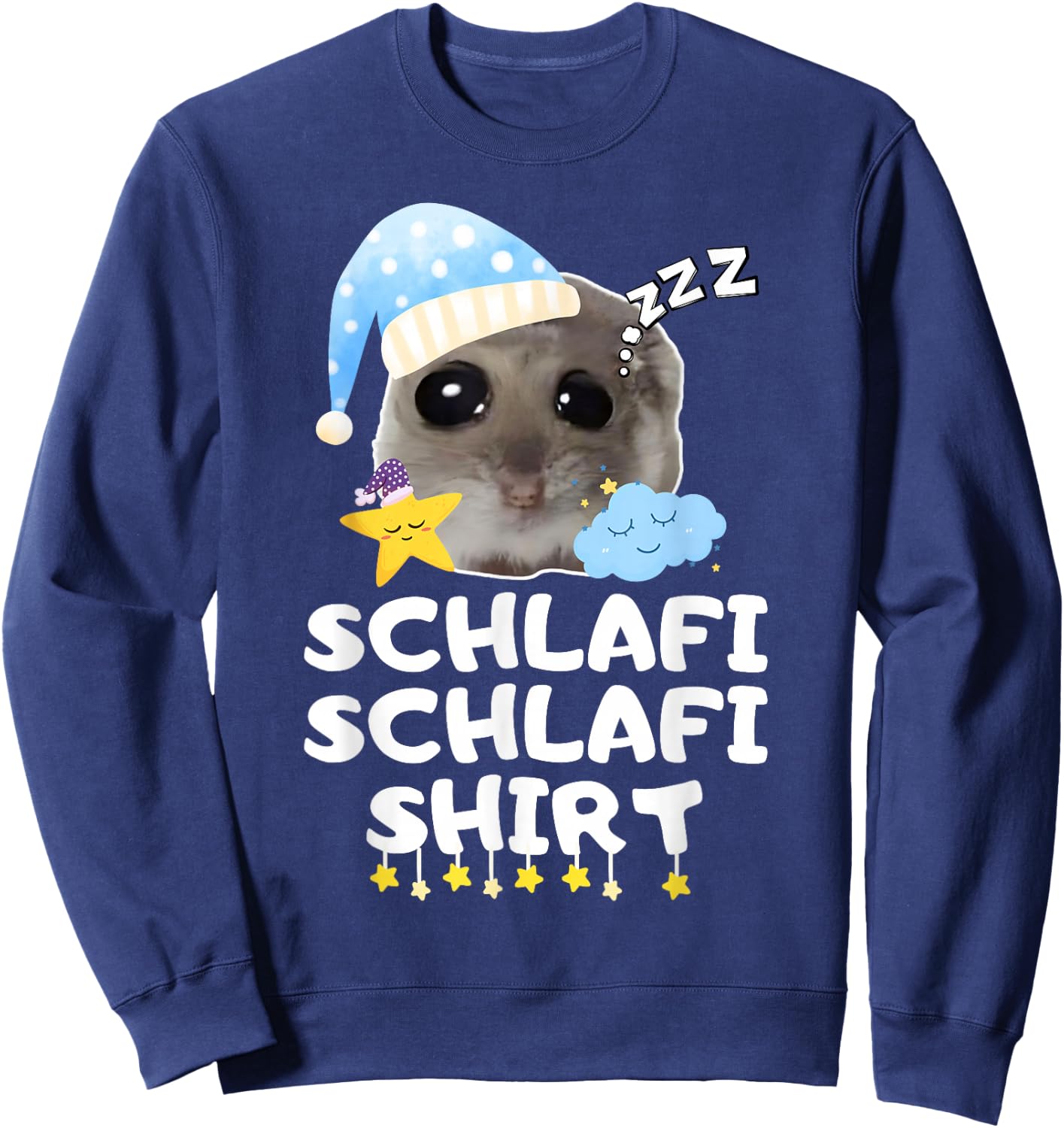 Schlafi Schlafi Funny Sad Hamster Cute Hamstie Sweatshirt - Sweatshirt | Navy