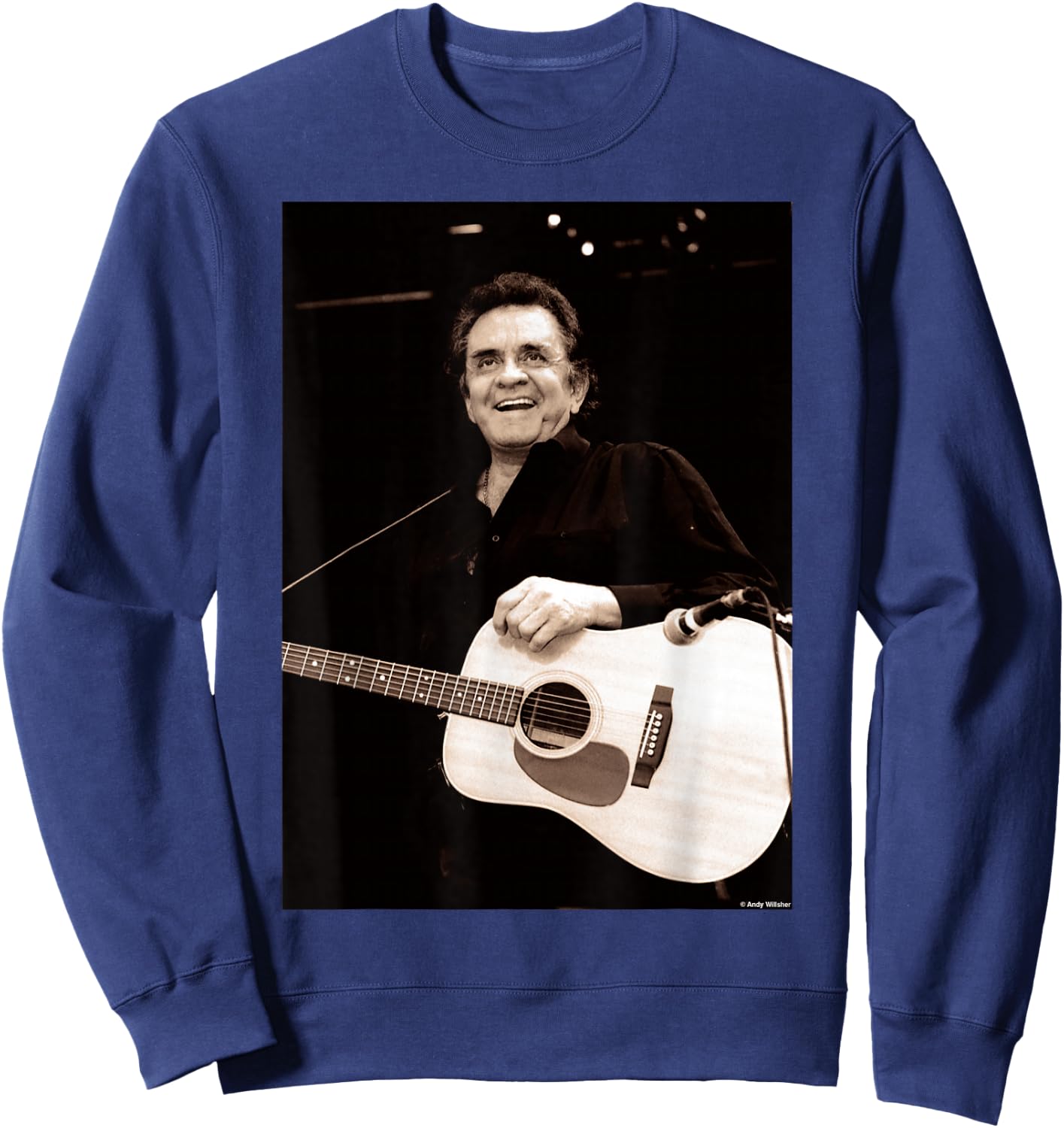 Johnny Cash Live At Glastonbury 1994 By Andy Willsher Sweatshirt - Sweatshirt | Navy