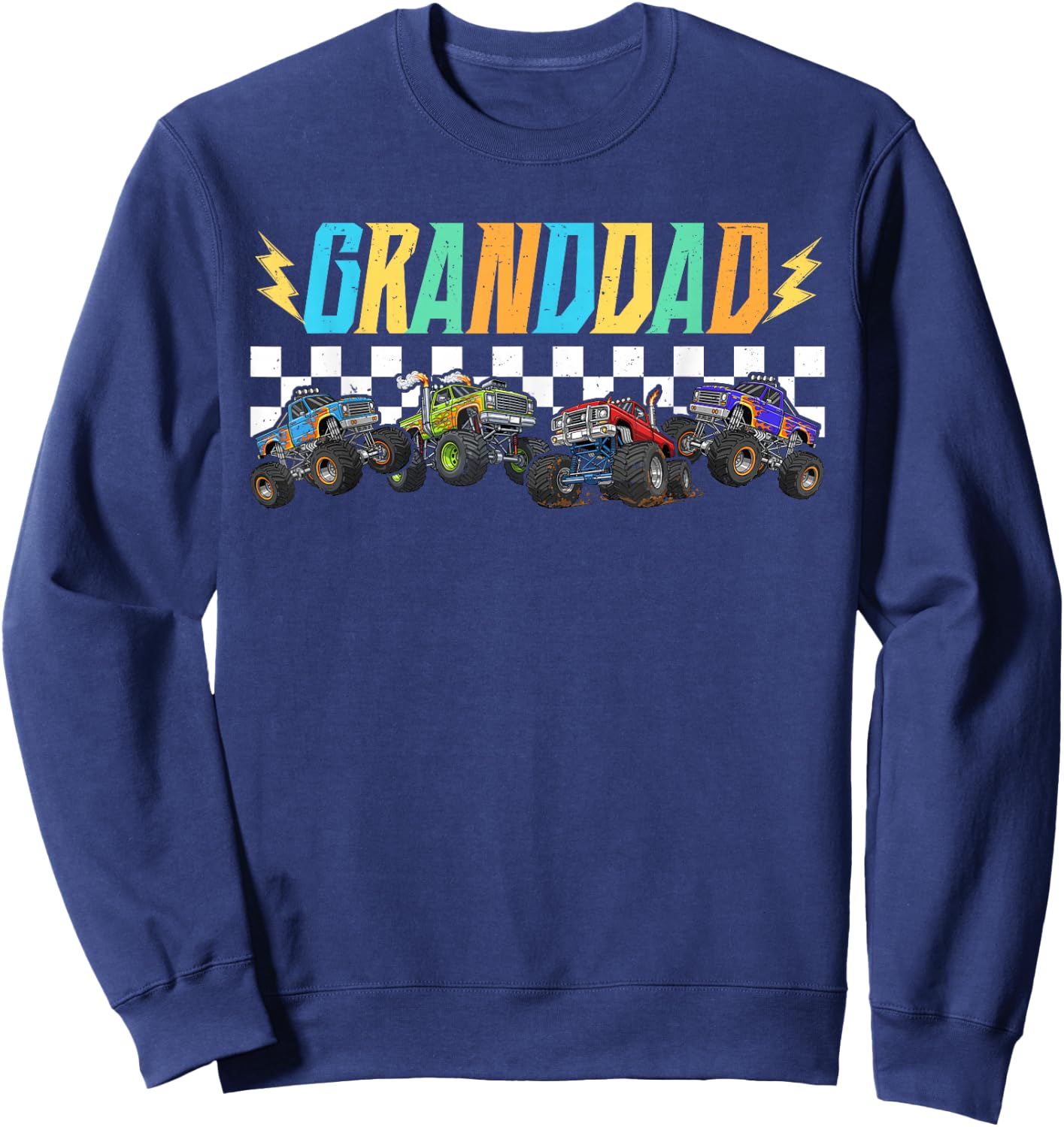 Granddad Monster Truck Family Matching Monster Truck Lovers Sweatshirt - Sweatshirt | Navy