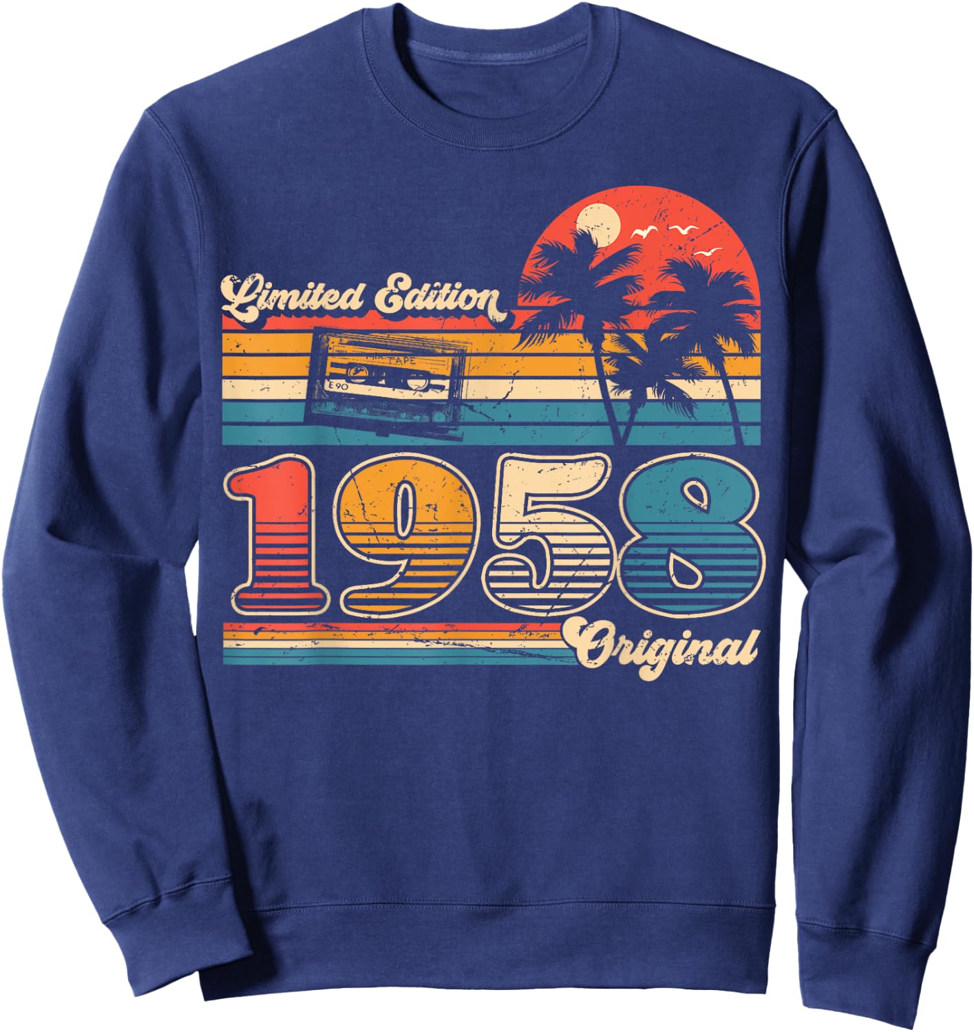 67th Birthday Retro Vintage 1958 Men Women Sweatshirt - Sweatshirt | Navy