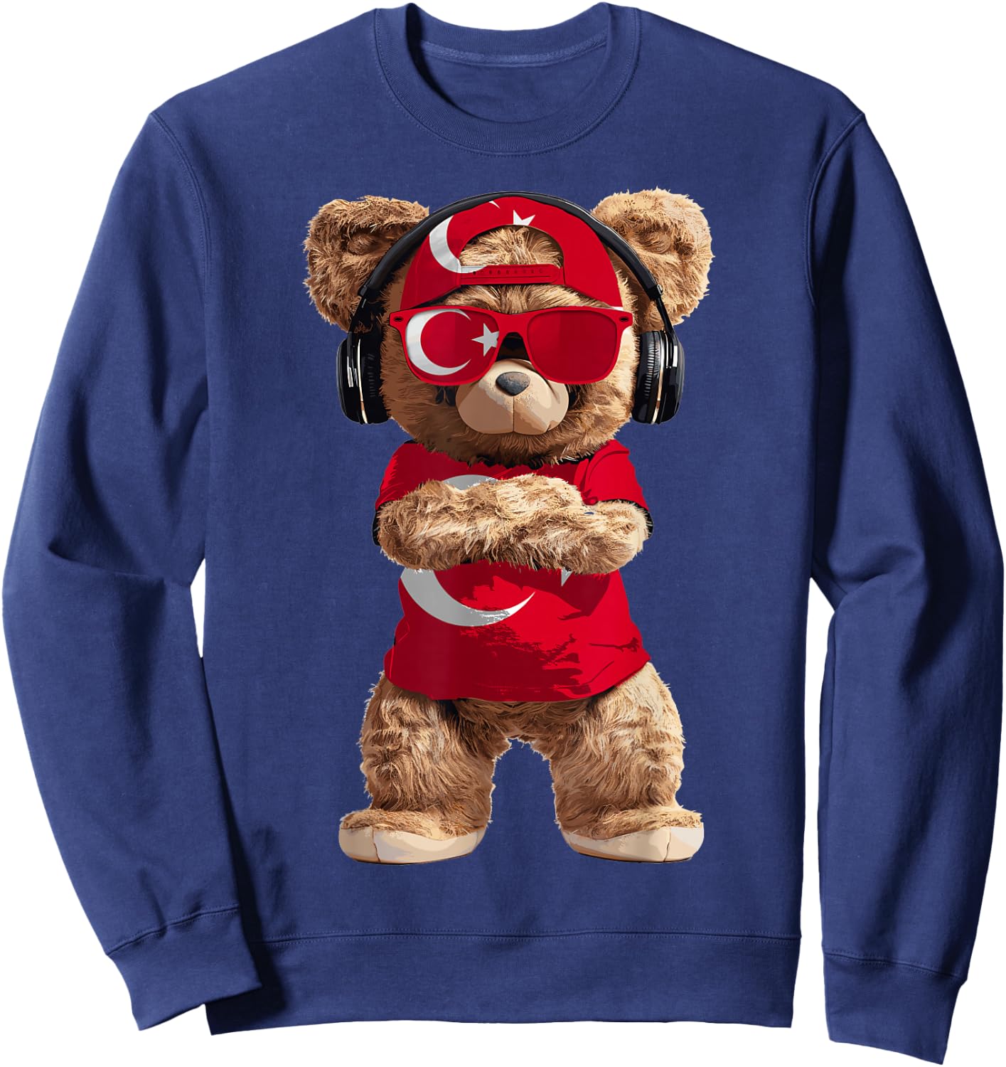 Turkey Flag Souvenirs Bear Outfit Products Turkish Sweatshirt - Sweatshirt | Navy