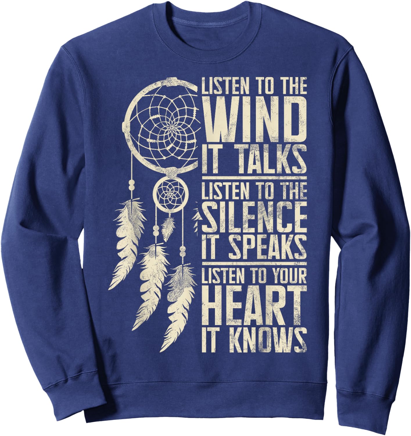 Indian Cherokee Indian Pride Tribal Headdress Art , black Sweatshirt - Sweatshirt | Navy
