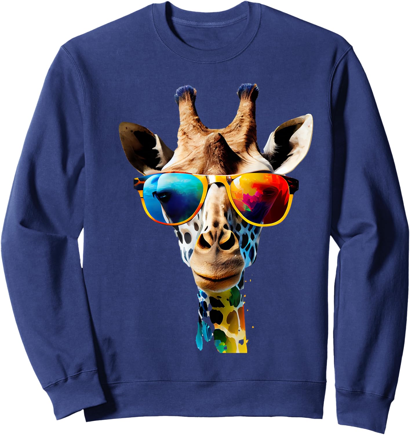 Giraffe Sonnenbrille Urlaub Sonne Natur Giraffen Liebhaber Sweatshirt - Sweatshirt | Navy