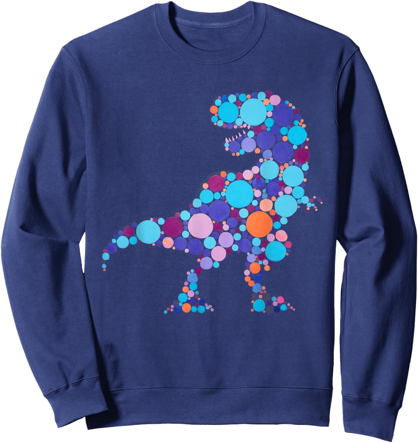 Happy Dot Day Colorful Polka Dot Dinosaur T-Rex Boys Gifts Sweatshirt - Sweatshirt | Navy