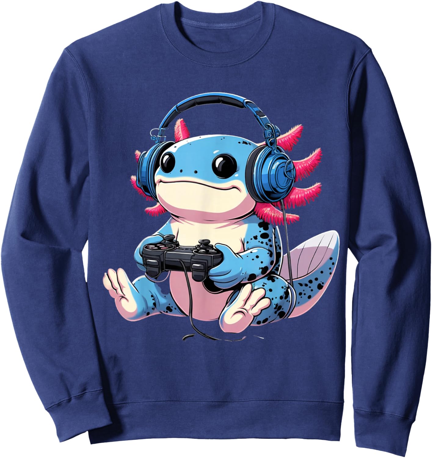 Funny Axolotl Gamer Gaming Axolotl Video Game Sweatshirt - Sweatshirt | Navy