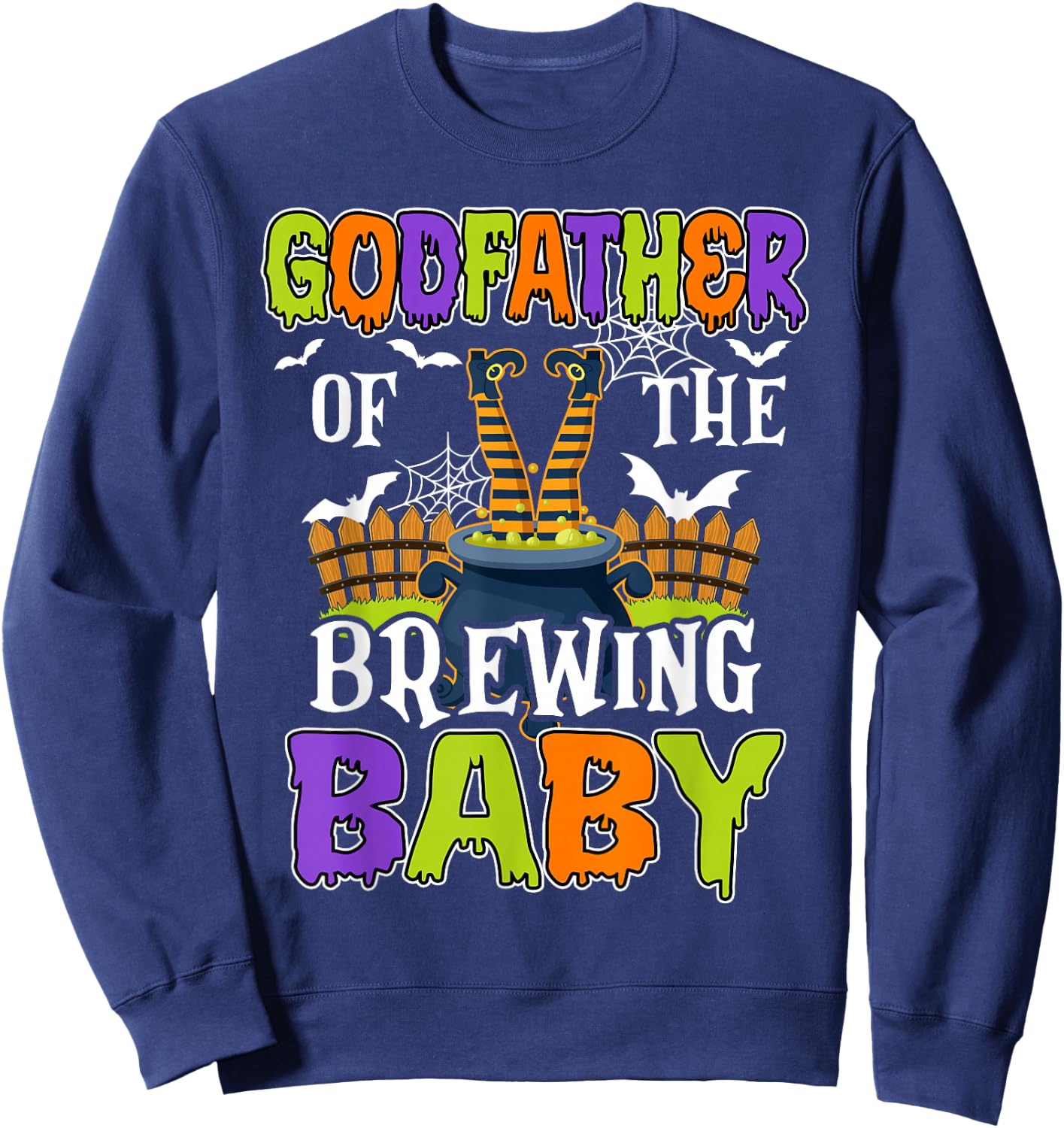 Godfather Of The Brewing Baby Halloween Witch Baby Funny Sweatshirt - Sweatshirt | Navy