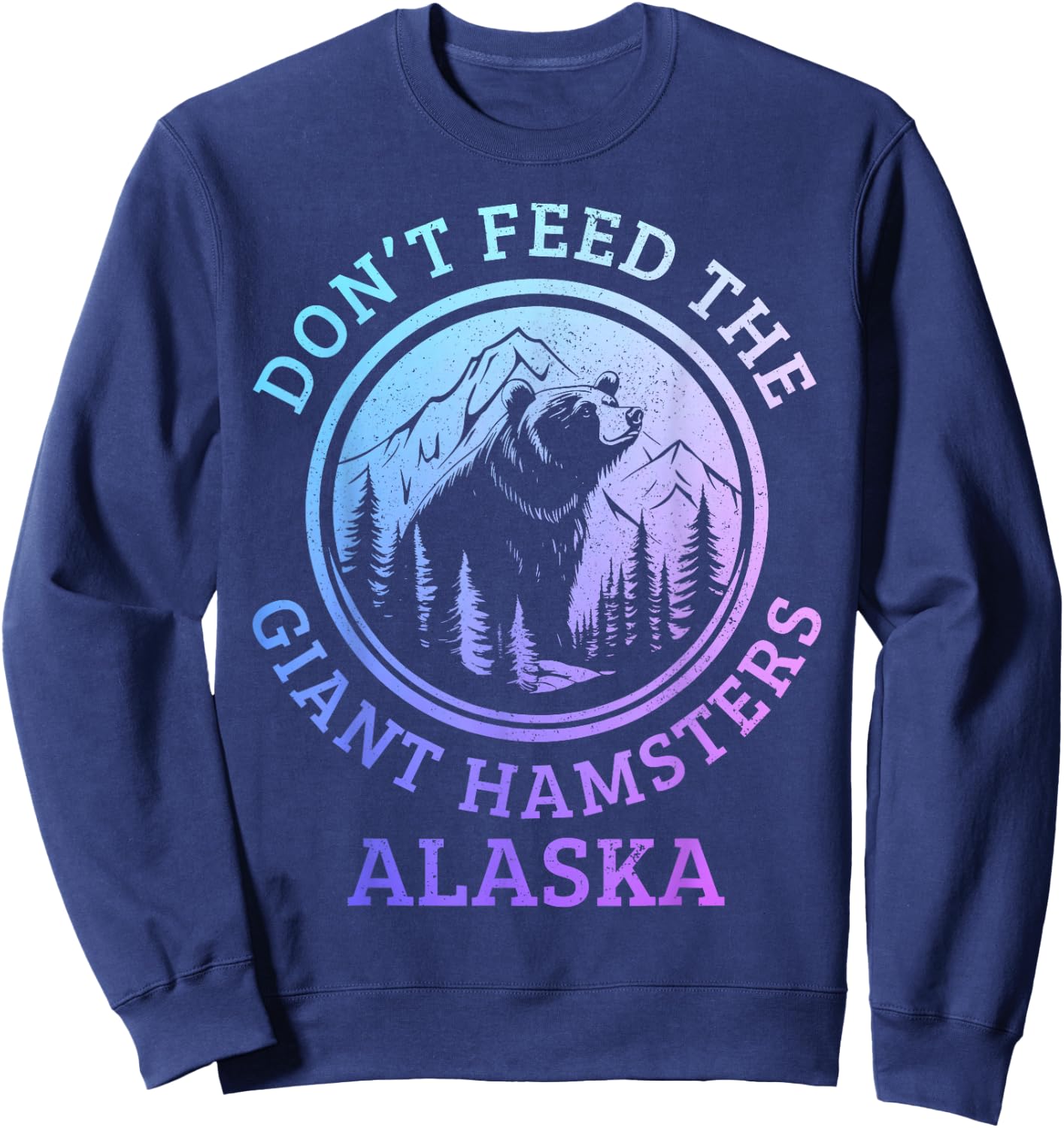 Alaska Grizzly Bear Funny Vintage Pride Souvenir Sweatshirt - Sweatshirt | Navy