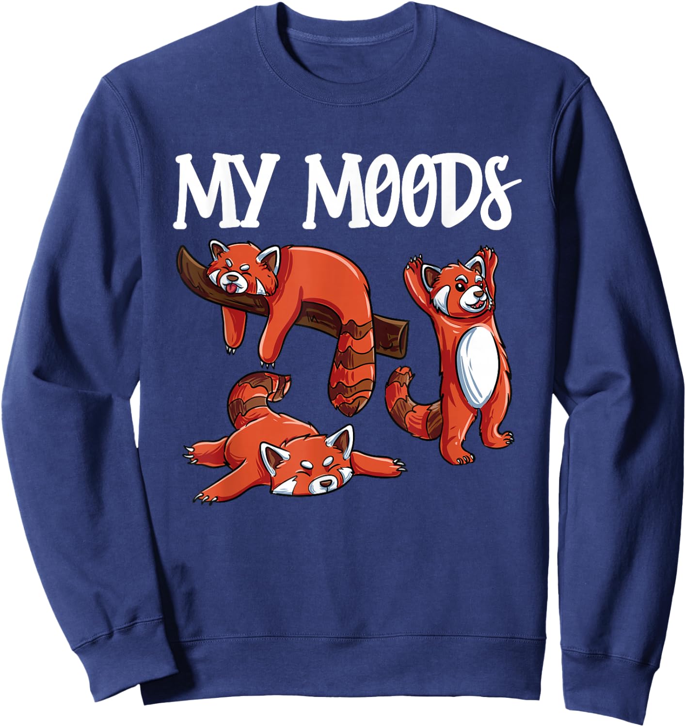 Funny Red Panda Design- Moody Red Panda Sweatshirt - Sweatshirt | Navy