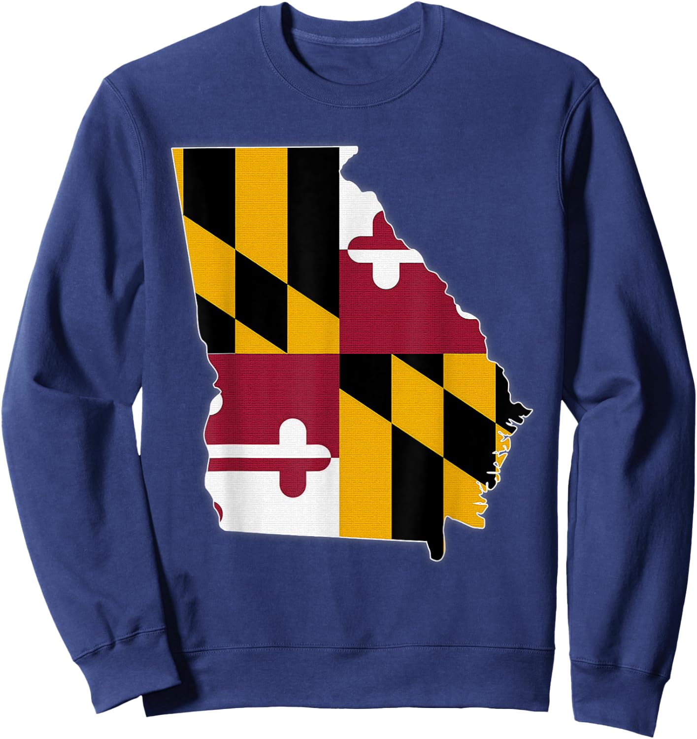 GEORGIA STATE MAP MARYLAND MD Flag Roots Men Women Gift Sweatshirt - Sweatshirt | Navy