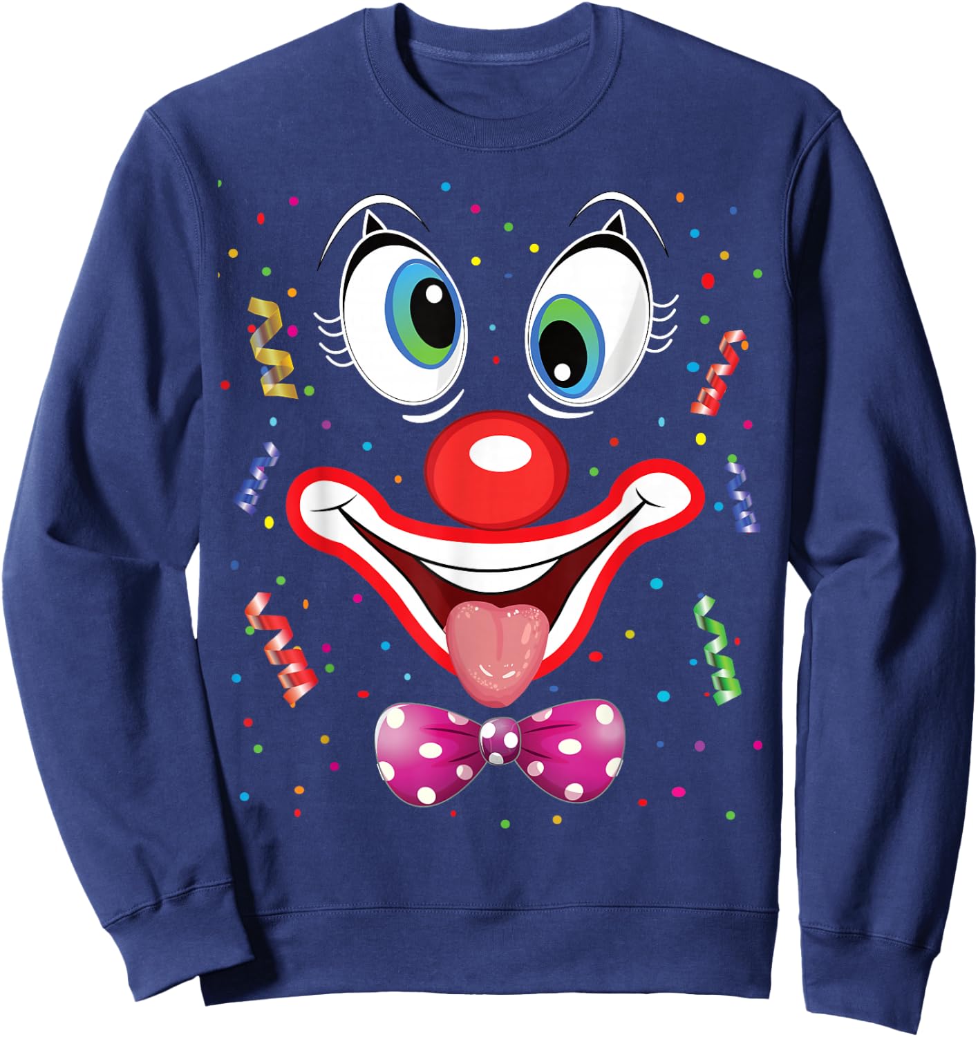Carnival Costume Fancy Dress Costume Funny Clown Confetti , black Sweatshirt - Sweatshirt | Navy