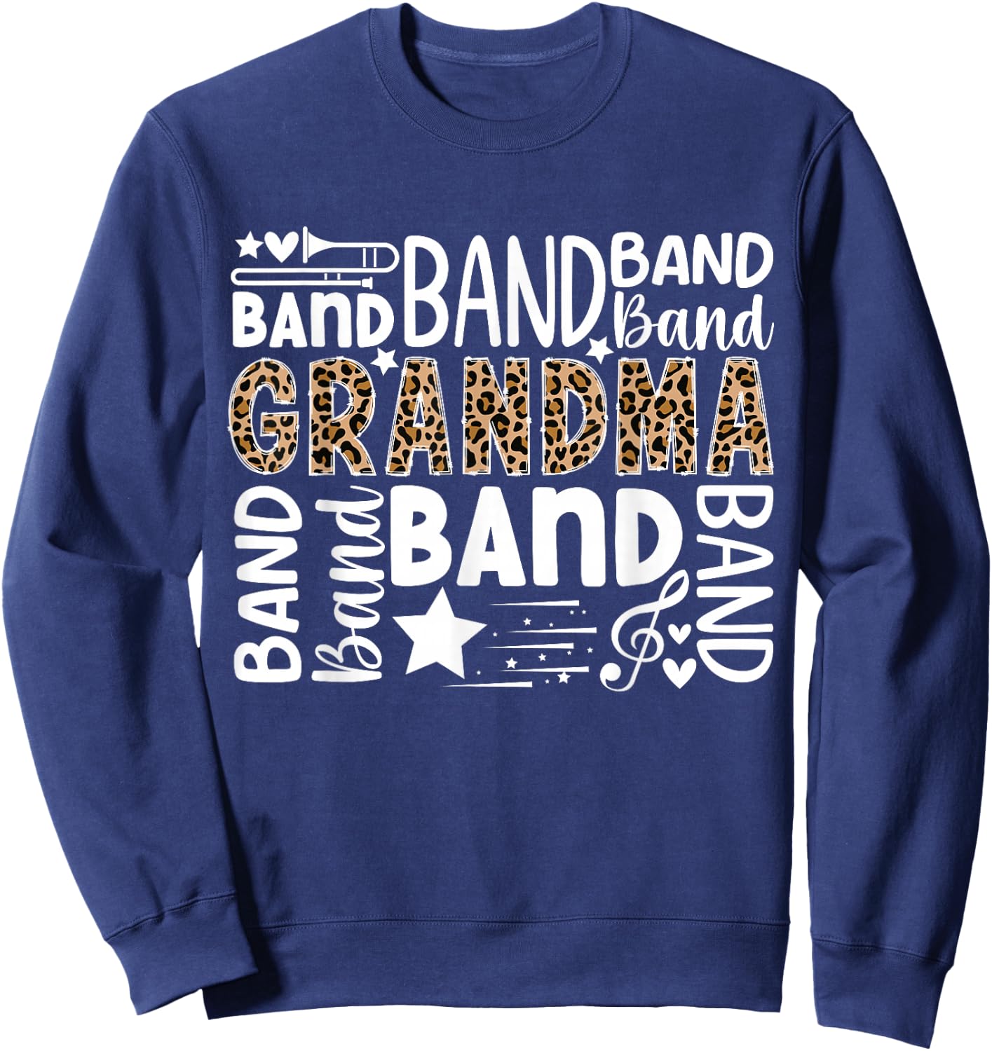 Band Grandma Leopard Marching Band Grandma Sweatshirt - Sweatshirt | Navy