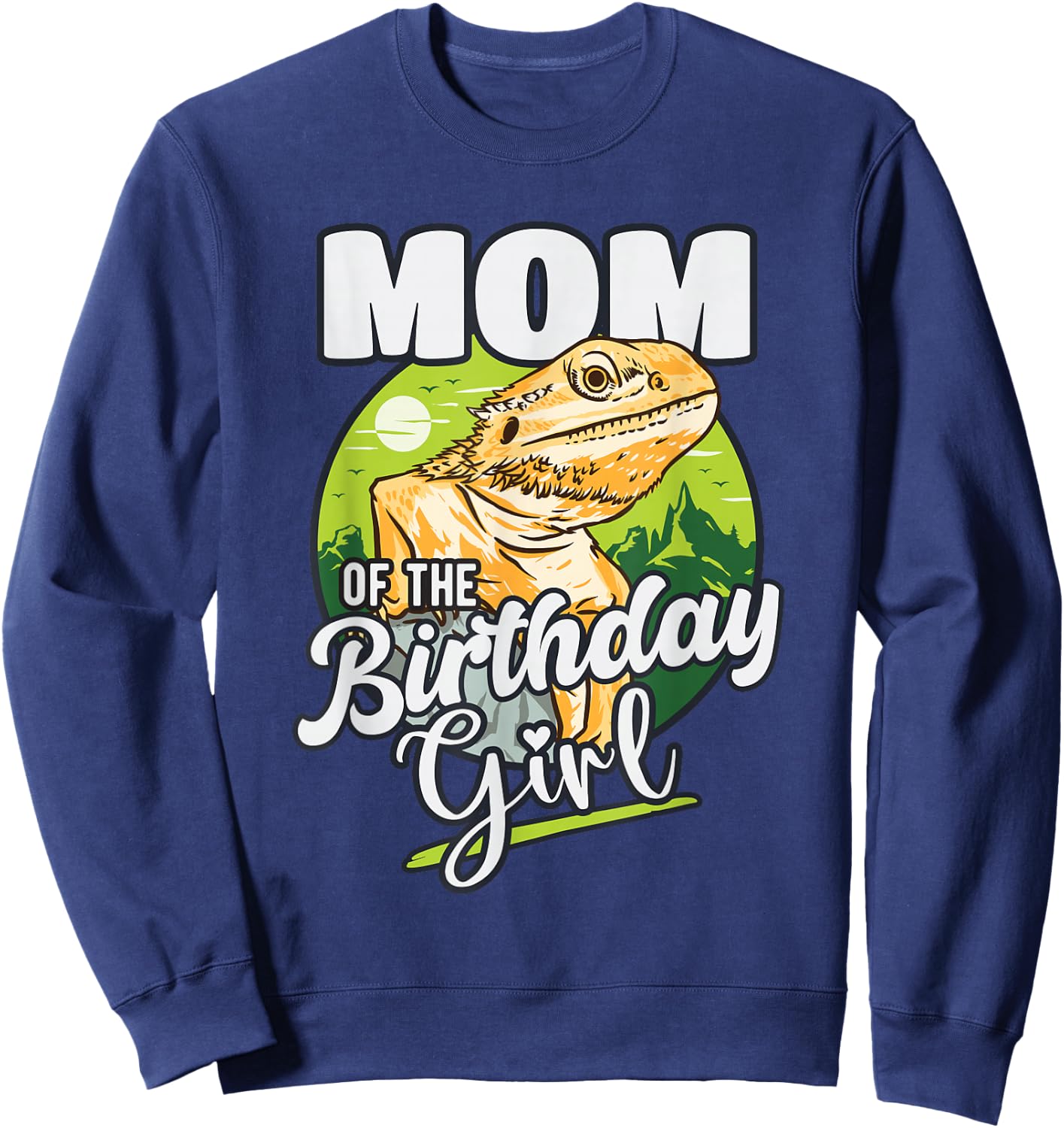 Mom of the Birthday Girl - Matching Lizard Birthday Party Sweatshirt - Sweatshirt | Navy