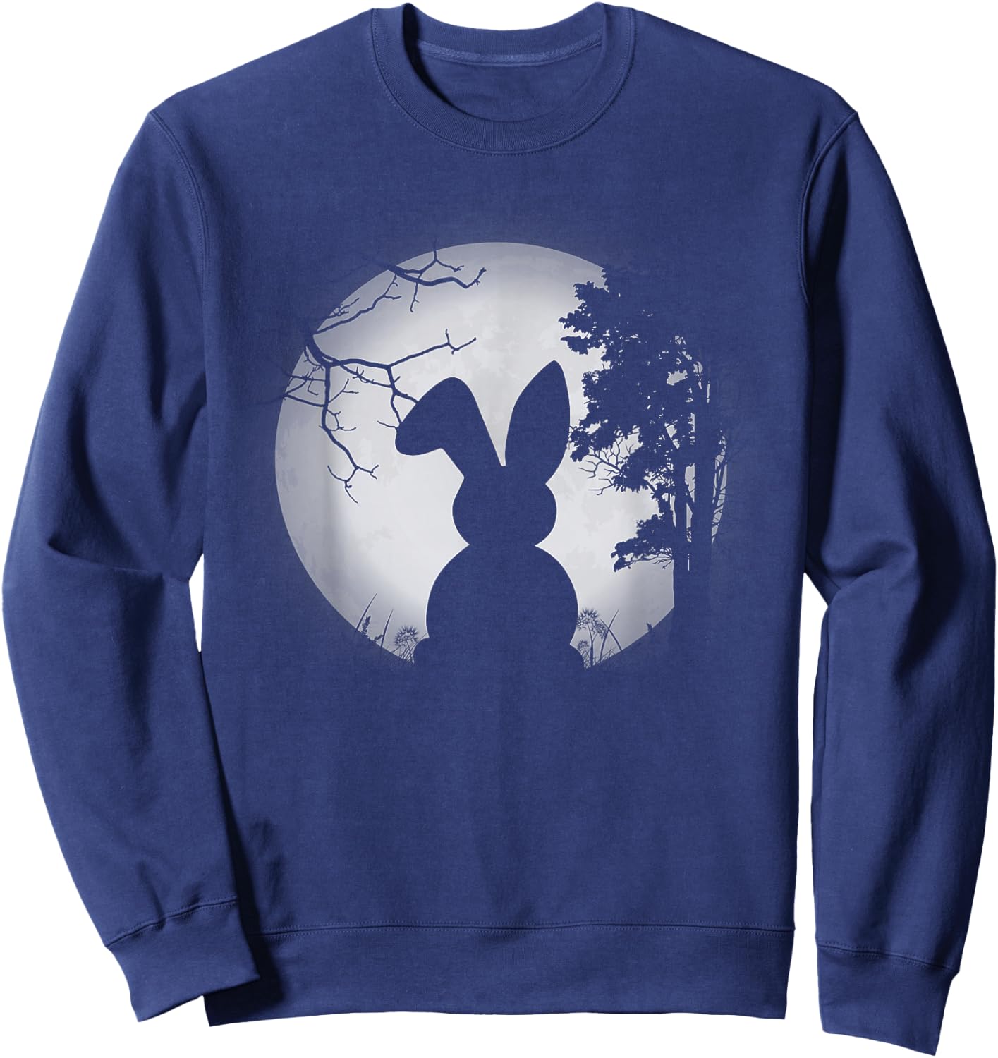 Cute Design Rabbit And Moon Rabbit Lover Men Women Sweatshirt - Sweatshirt | Navy