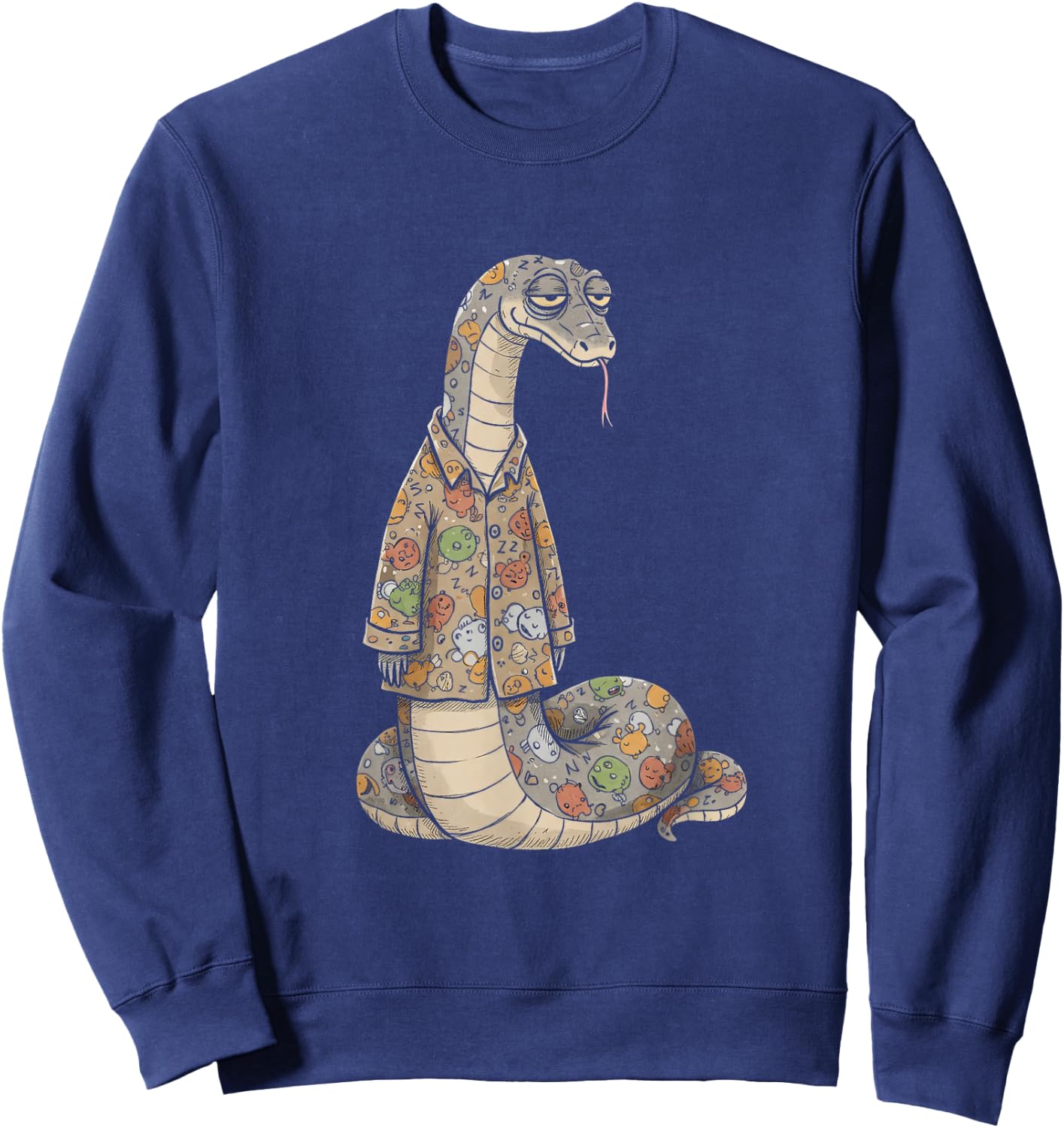 Funny Sleepy Snake Pajama Women Men Kids Boys And Girls Sweatshirt - Sweatshirt | Navy
