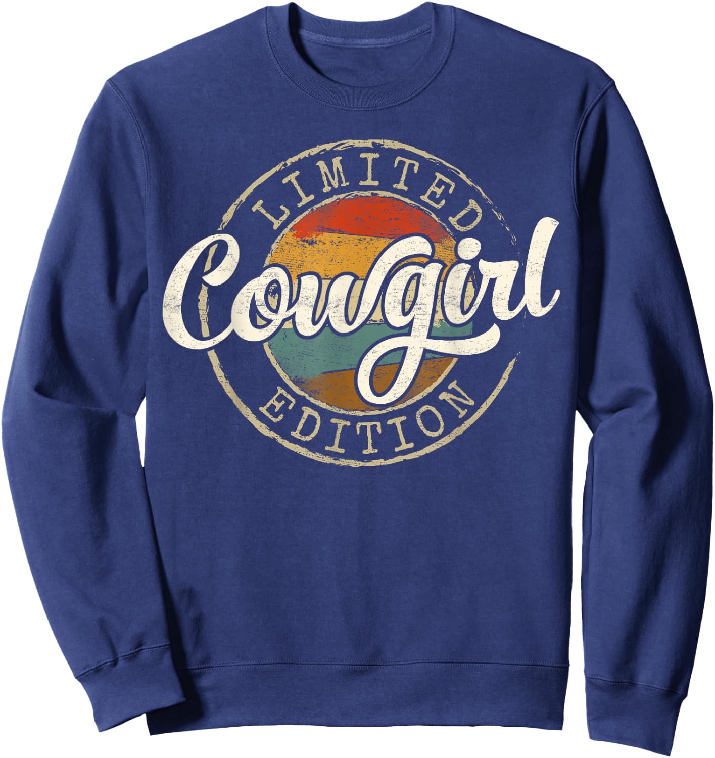 Cowgirl Limited Edition Vintage Stamp Western Rancher Sweatshirt - Sweatshirt | Navy