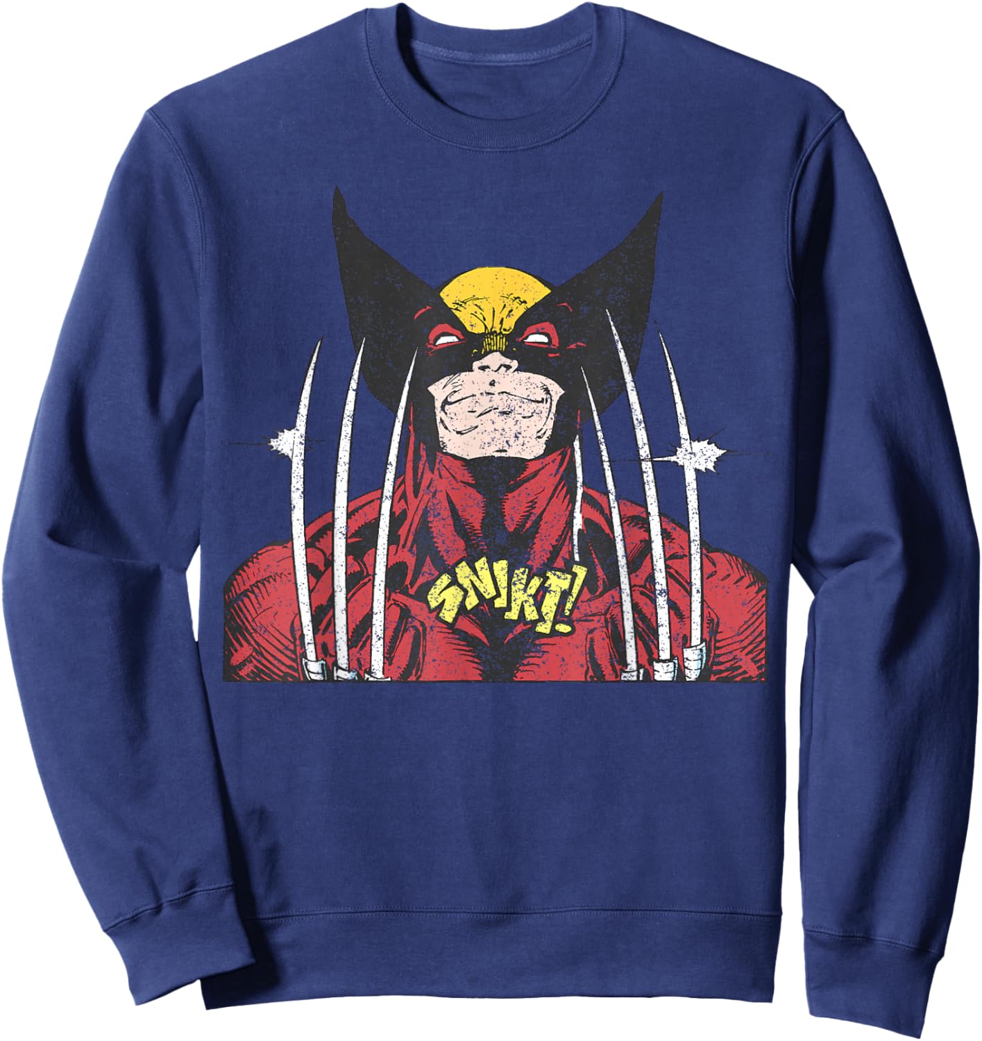 Marvel X-Men Wolverine Classic Comic Snikt Vintage Sweatshirt - Sweatshirt | Navy