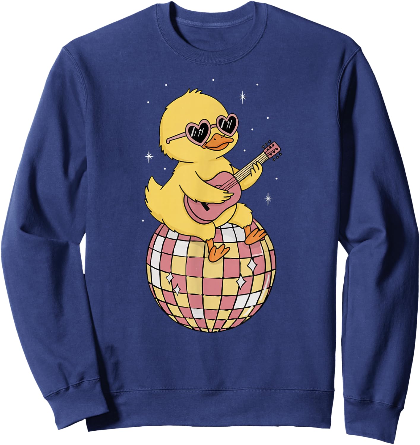 Funny Yellow Duck Disco Dancing Groovy Retro 80s Costume Sweatshirt - Sweatshirt | Navy