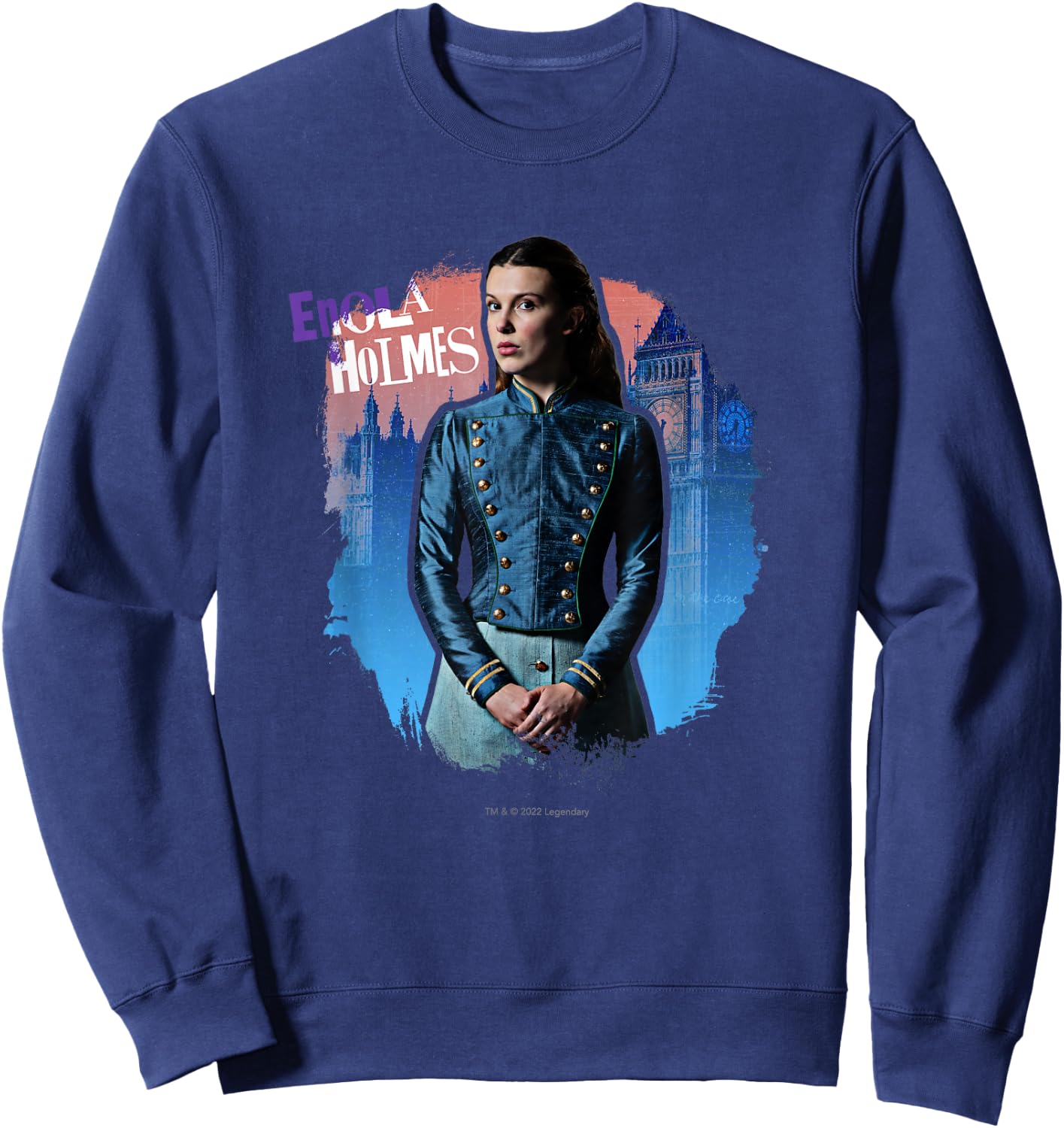 Enola Holmes - Enola (Millie Bobby Brown) in London Sweatshirt - Sweatshirt | Navy
