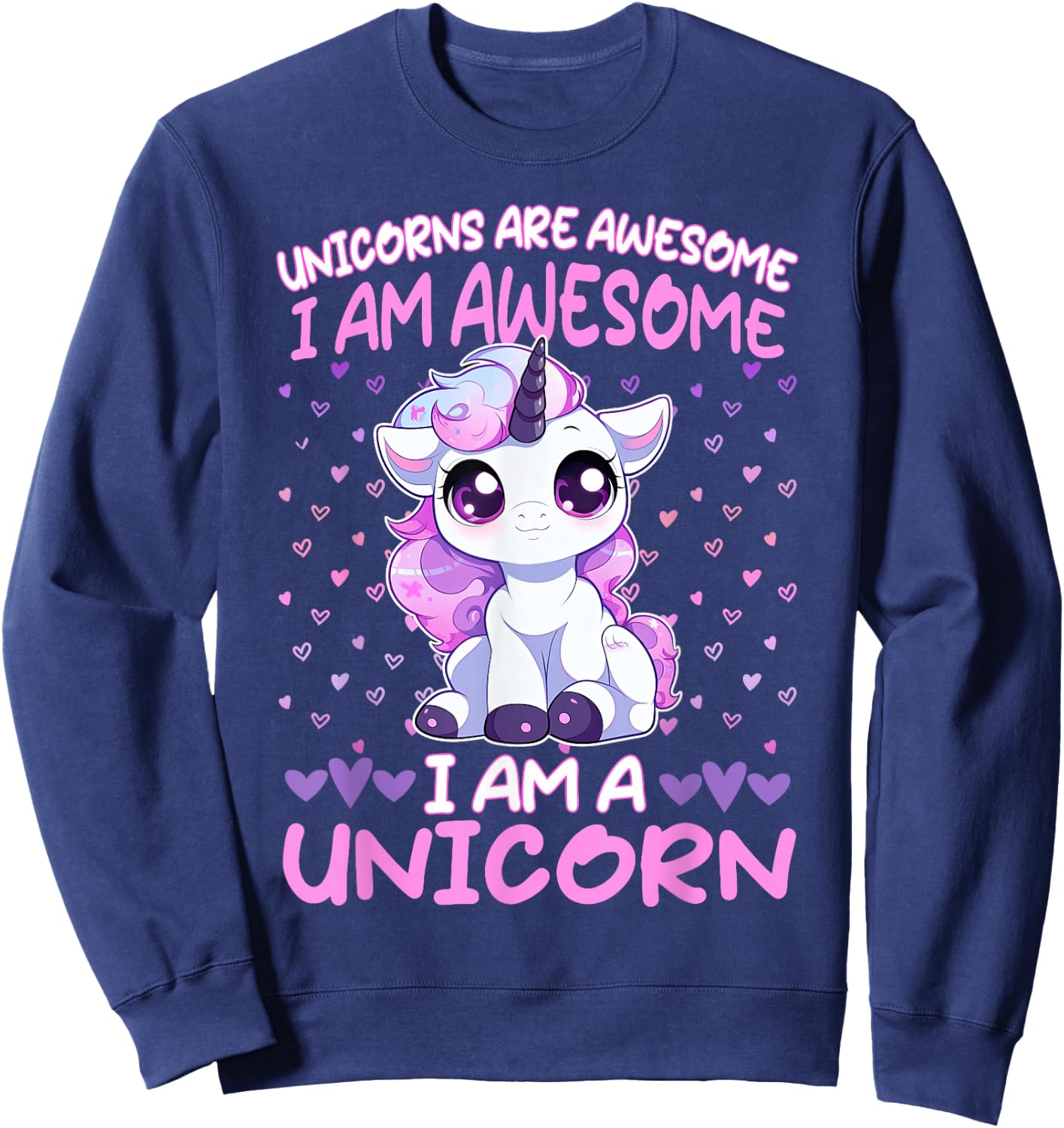 Unicorn Awesome Quote sweet unicorns daughter Sweatshirt - Sweatshirt | Navy