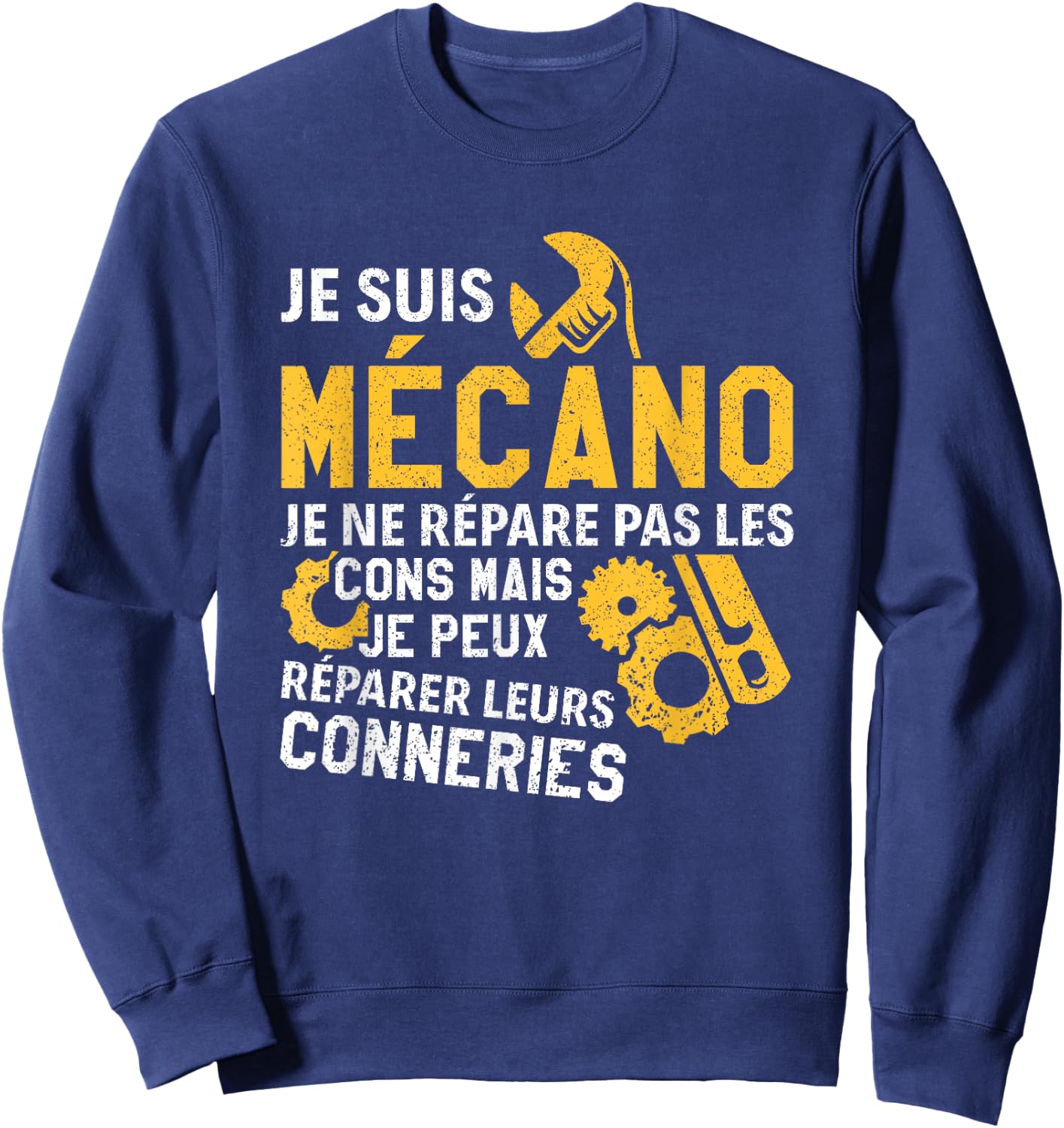 Gift mechanic garage mechanic humour car quote , Black Sweatshirt - Sweatshirt | Navy