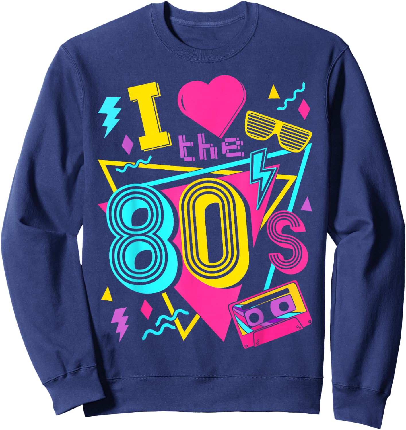 Ich liebe die 80s I Love the 80s , black, s Sweatshirt - Sweatshirt | Navy