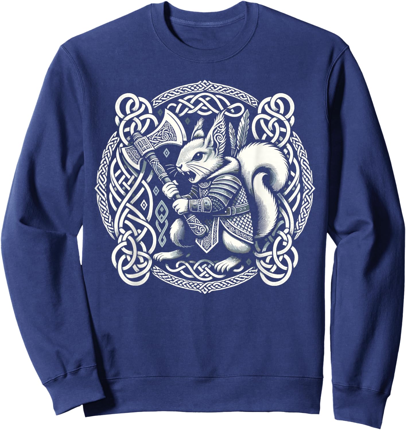 Warrior Squirrel Ratatoskr Borre Style Norse Mythology Sweatshirt - Sweatshirt | Navy