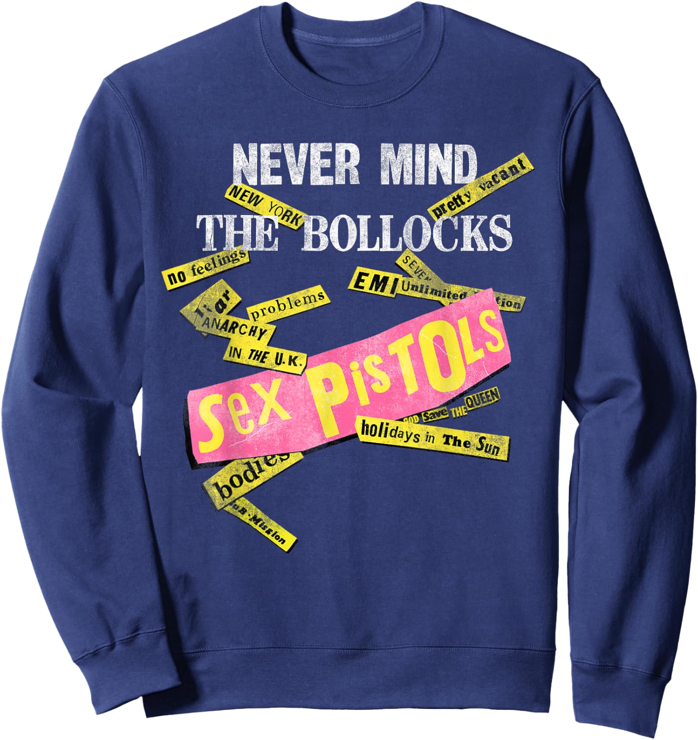 Sex Pistols Official Never Mind The Bollocks Tabs Sweatshirt - Sweatshirt | Navy