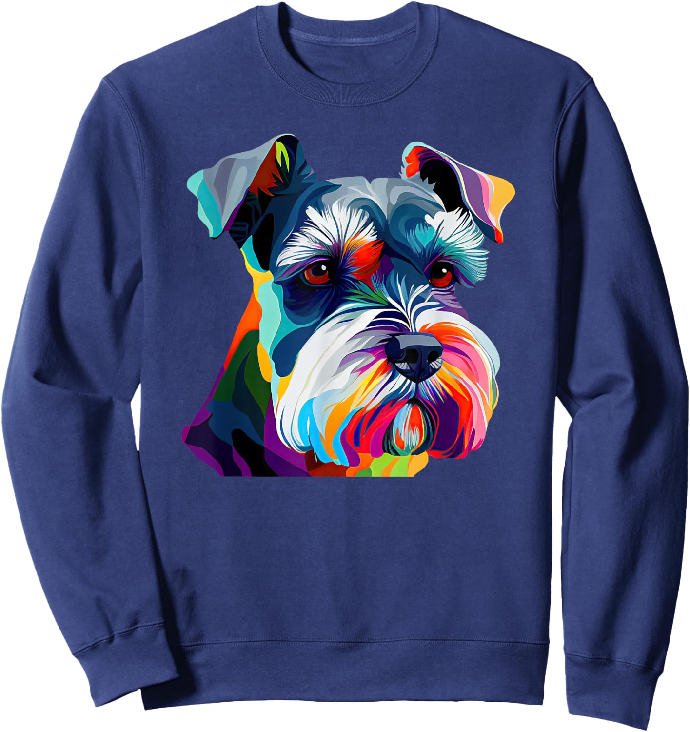 Mini Schnauzer Lover Schnauzer Pop Art Miniature Schnauzer Sweatshirt - Sweatshirt | Navy
