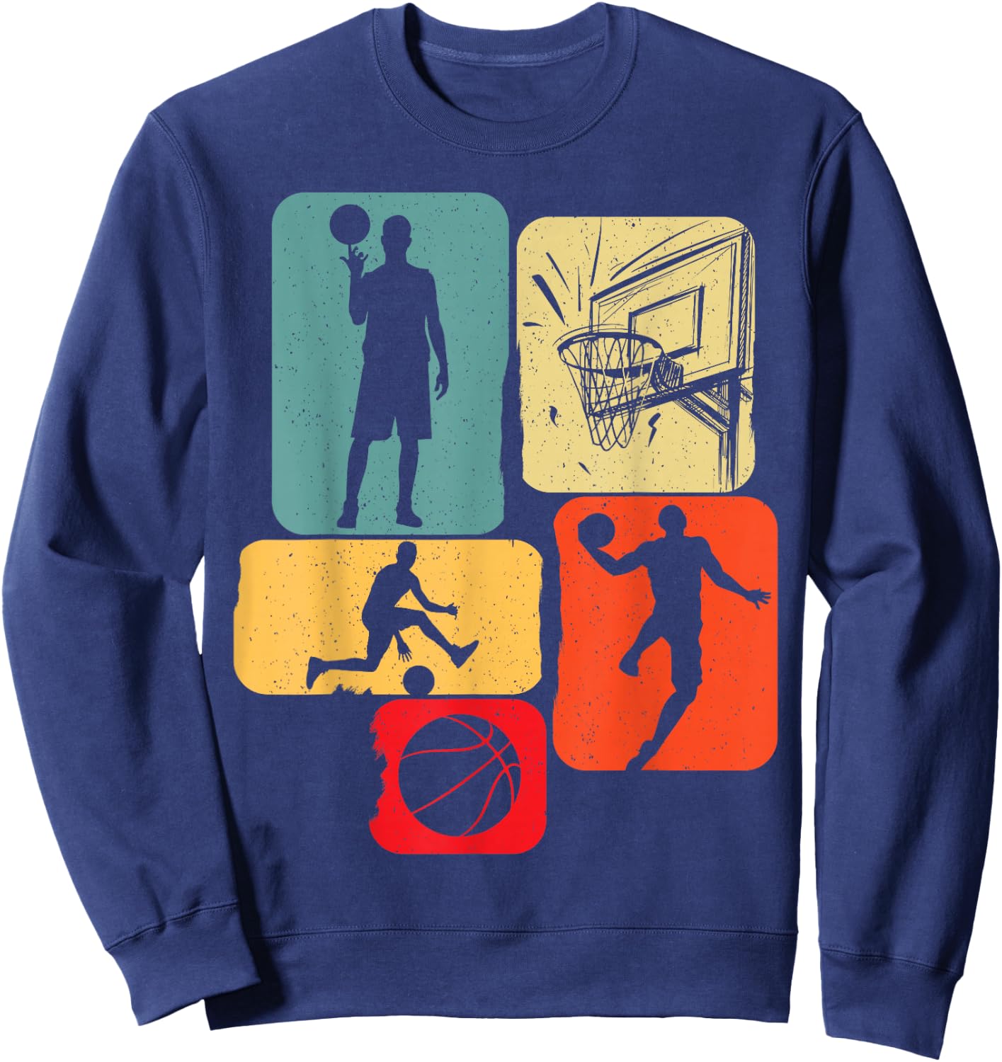 Basketball Basketball Player Basketball Fan Basketball Player Retro Basketball Sweatshirt - Sweatshirt | Navy