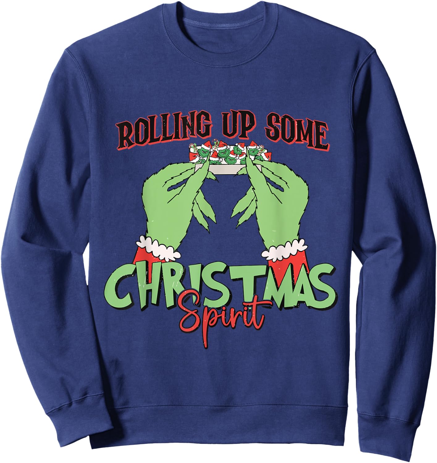 Rolling Up Some Christmas Spirit Xmas Tree Cakes Sweatshirt - Sweatshirt | Navy