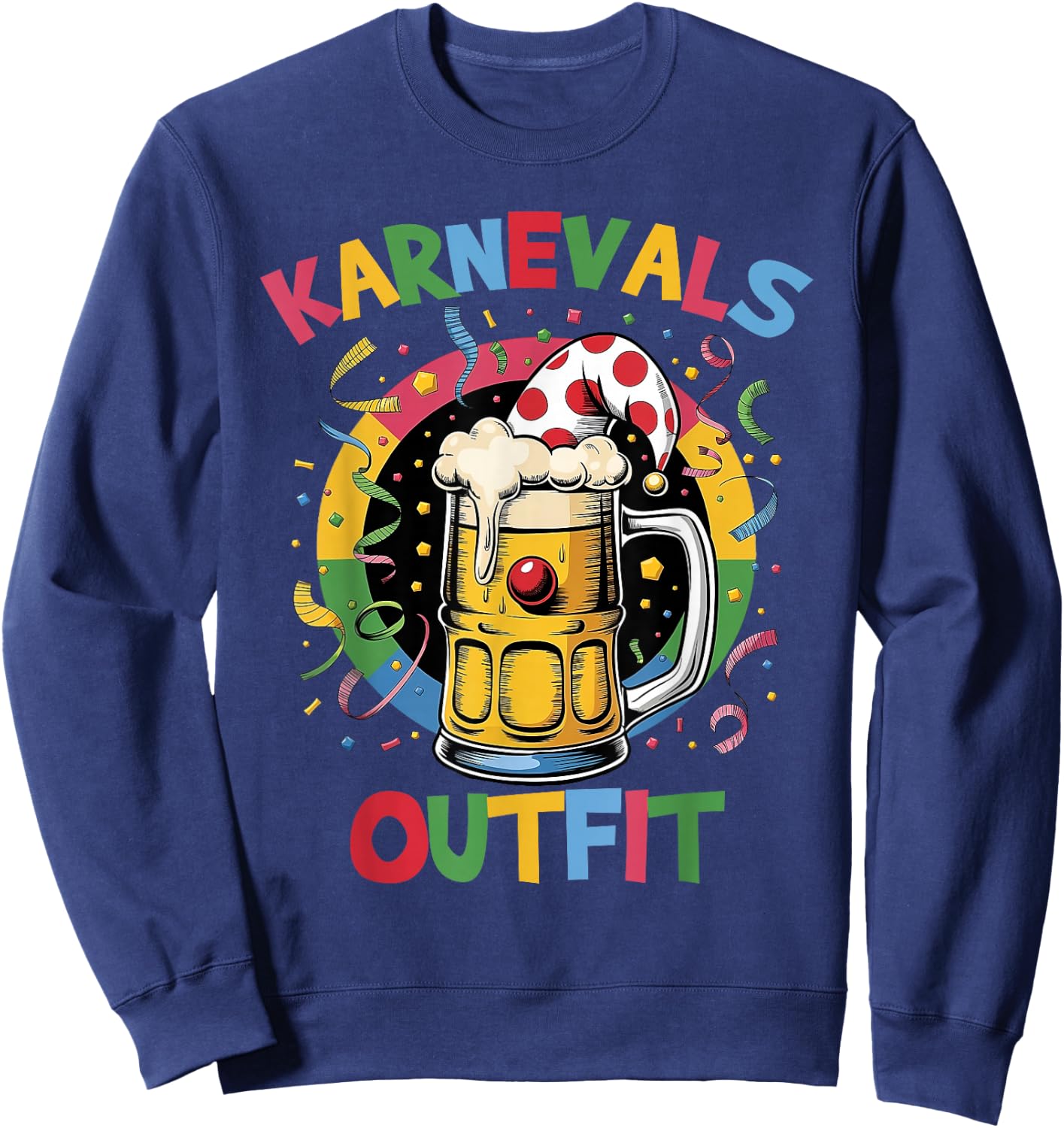 Carnival Costume Men's Funny Carnival Costume Beer Fancy Dress , black Sweatshirt - Sweatshirt | Navy