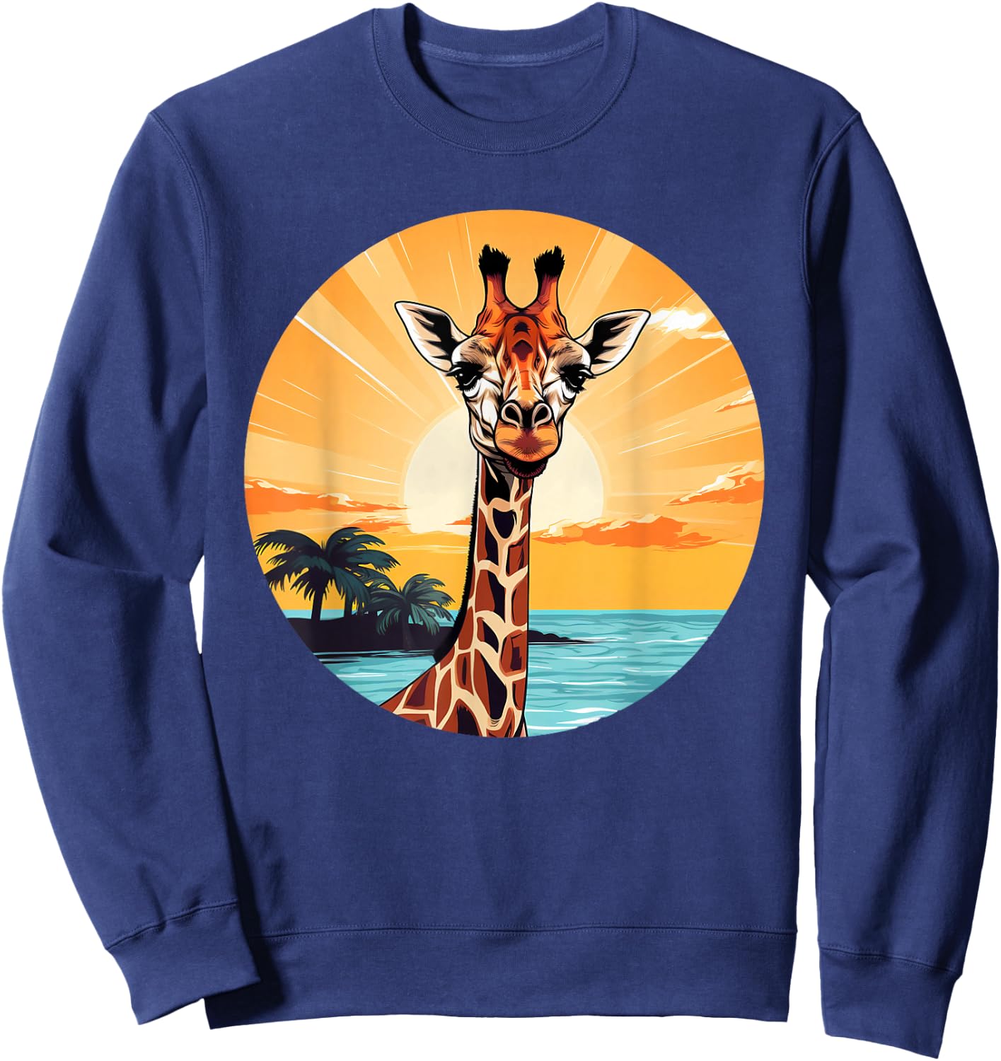 Colorful Giraffe I Kids Giraffe Sweatshirt - Sweatshirt | Navy