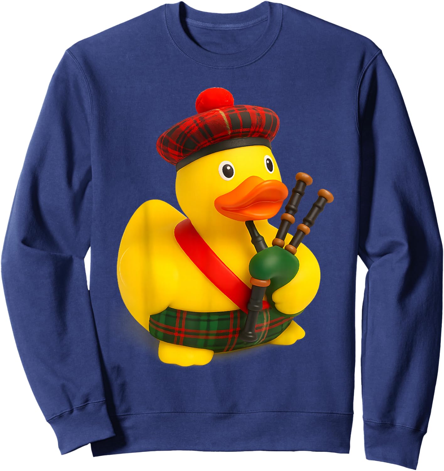 Scottish Bagpiper Rubber Duck Bagpipes Sweatshirt - Sweatshirt | Navy